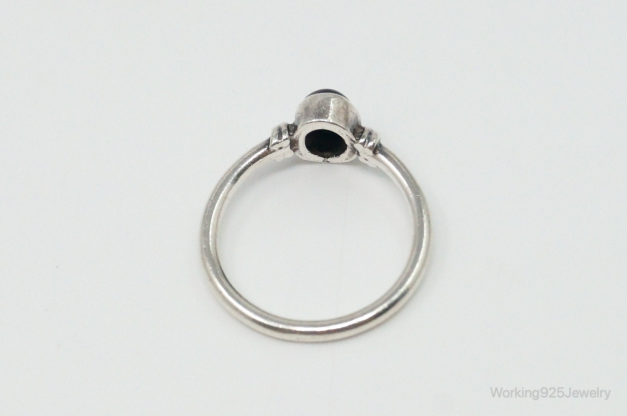 Vintage Black Onyx Sterling Silver Ring - Size 6