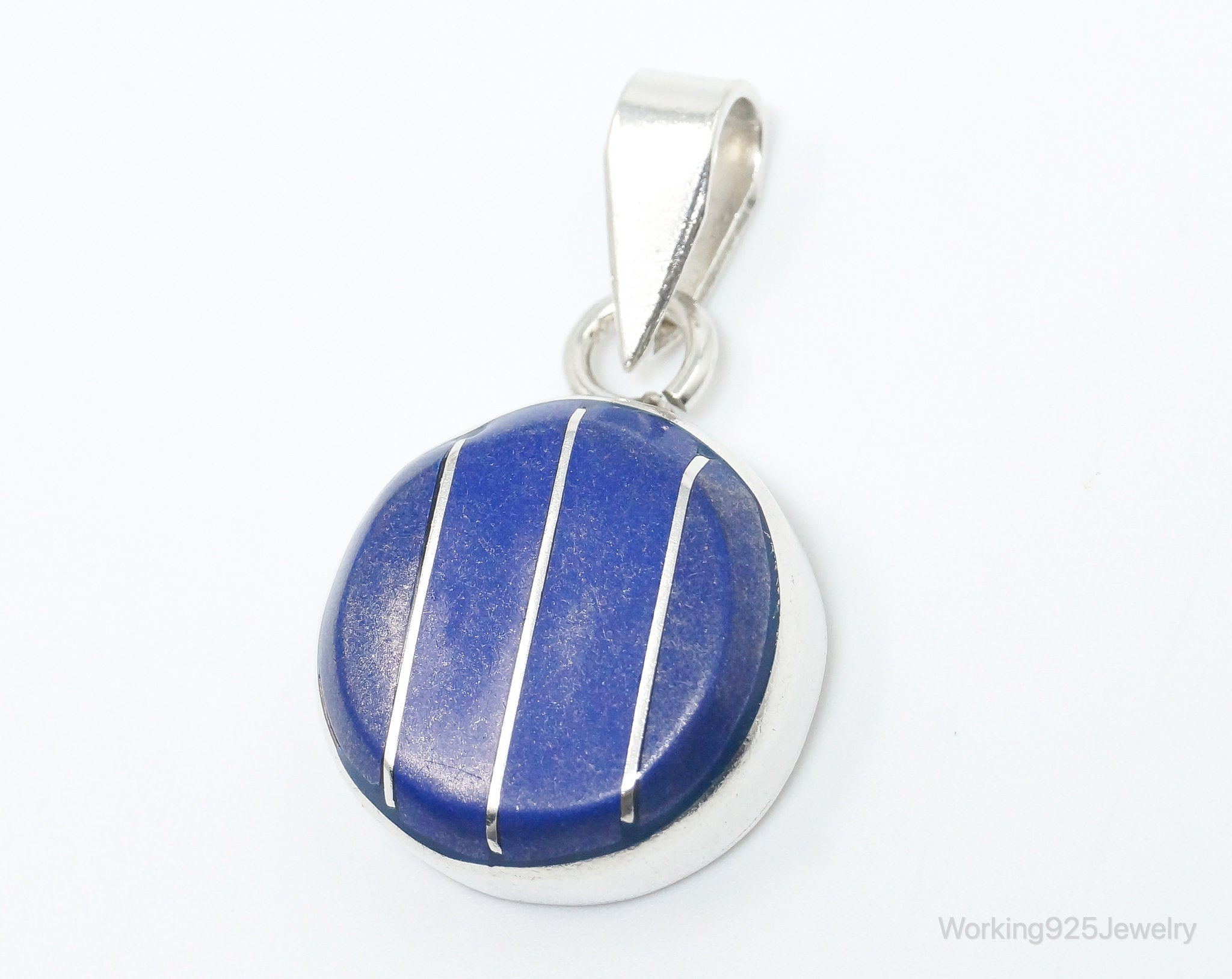 Vintage Lapis Lazuli Southwestern Sterling Silver Pendant