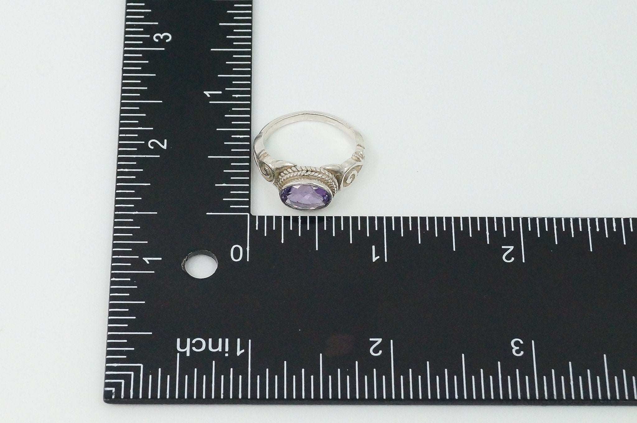 Vintage Amethyst Sterling Silver Ring Size 7