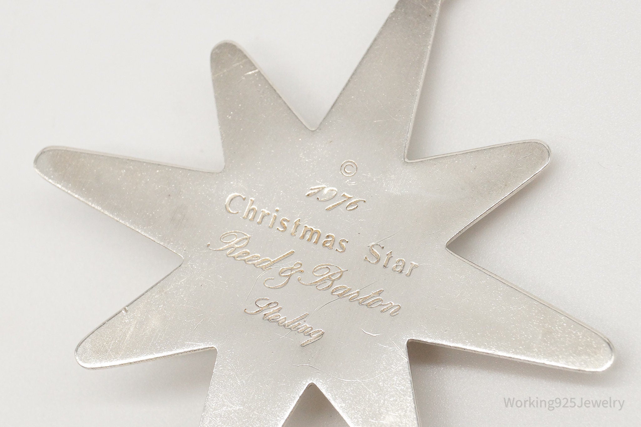 Vintage 1976 Reed & Barton Christmas Star Sterling Silver Tree Ornament