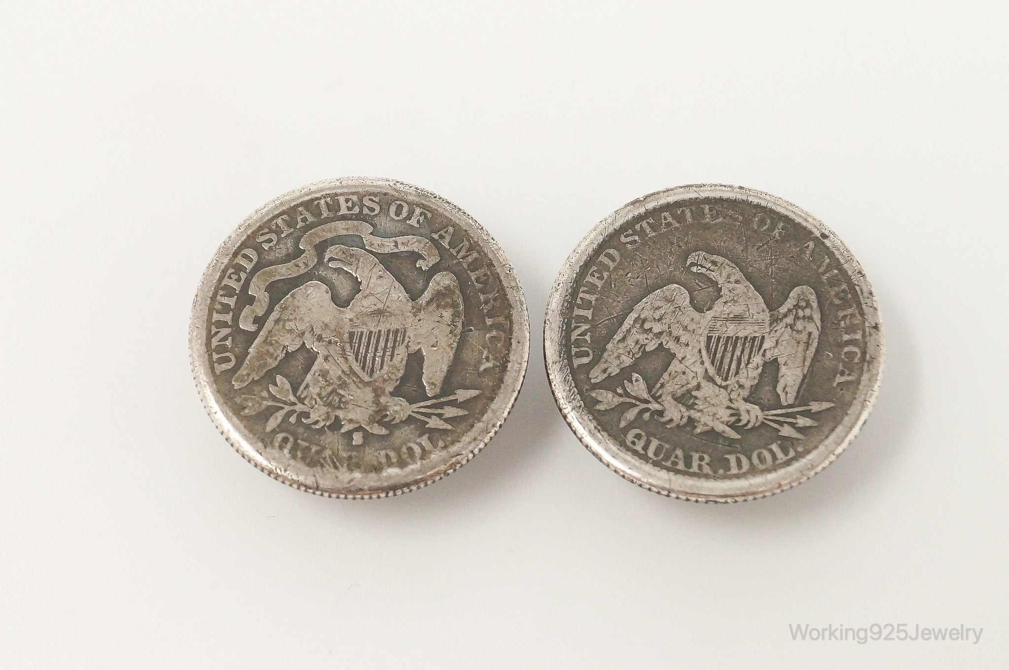 Antique Seated Liberty Coins Silver Cufflinks