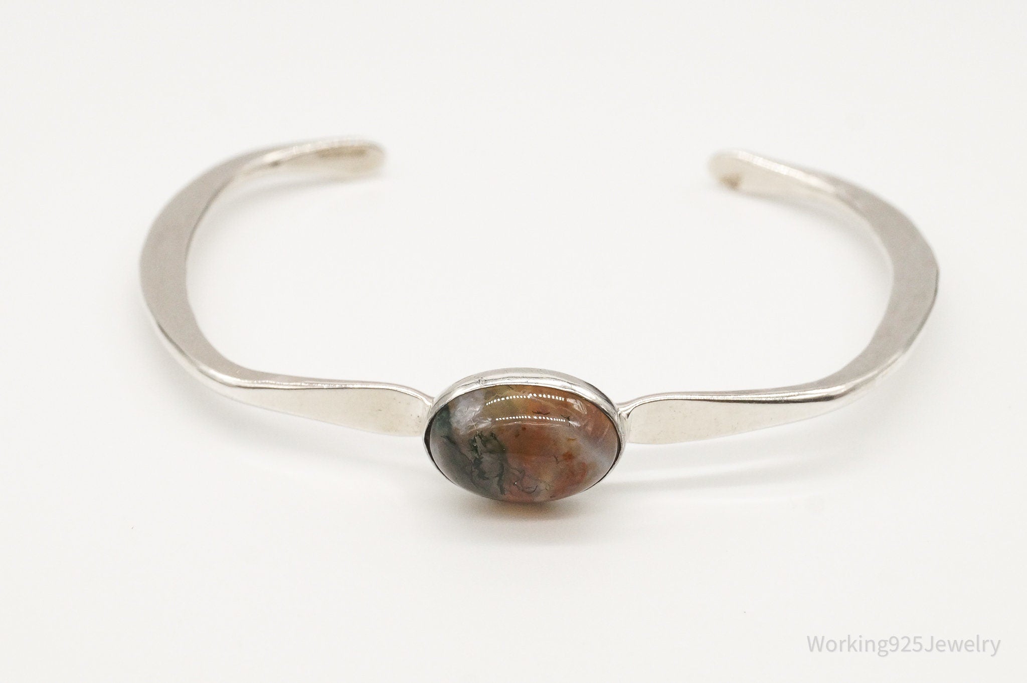 Vintage Agate Sterling Silver Cuff Bracelet