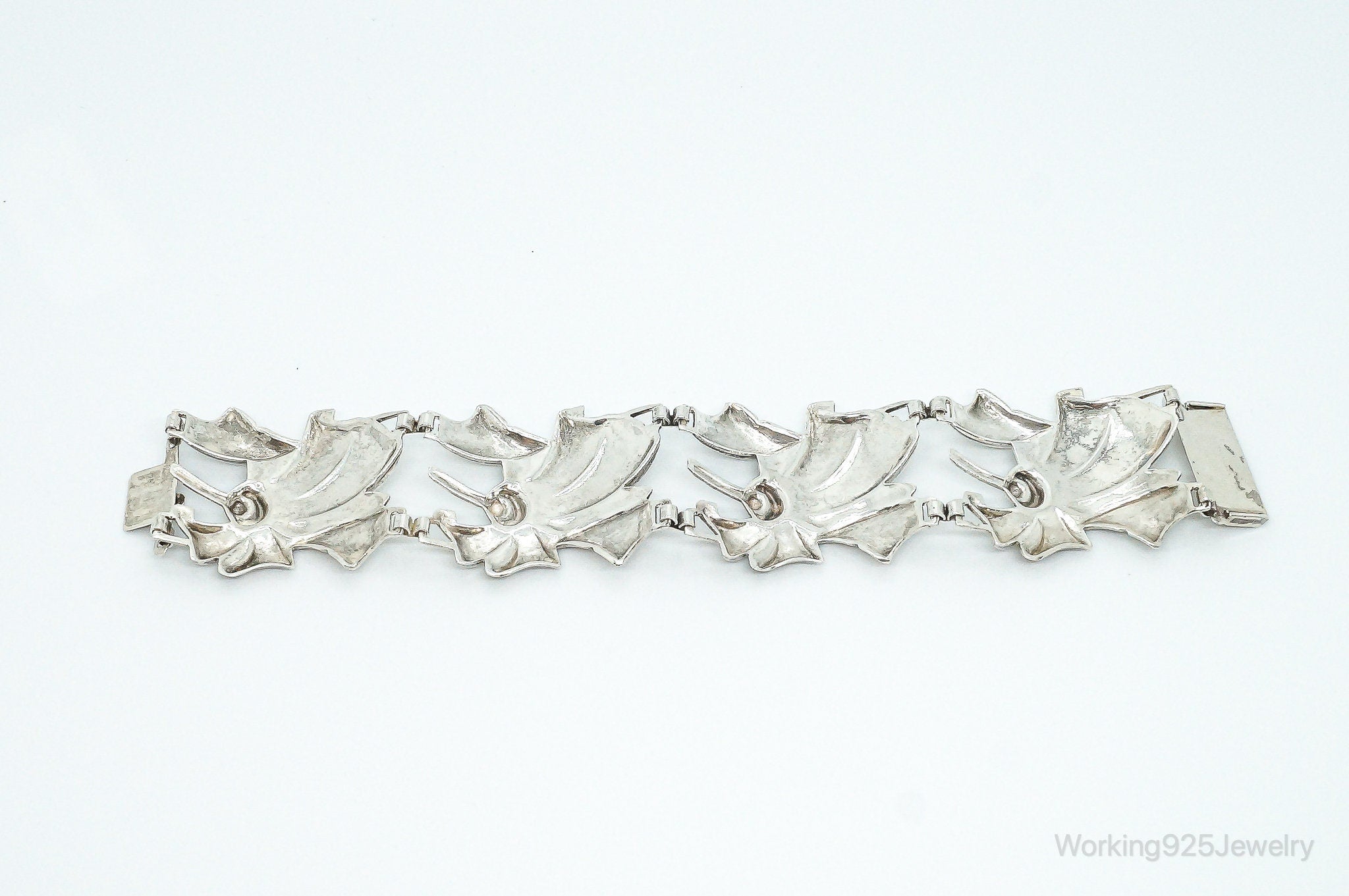 Antique Floral Sterling Silver Bracelet