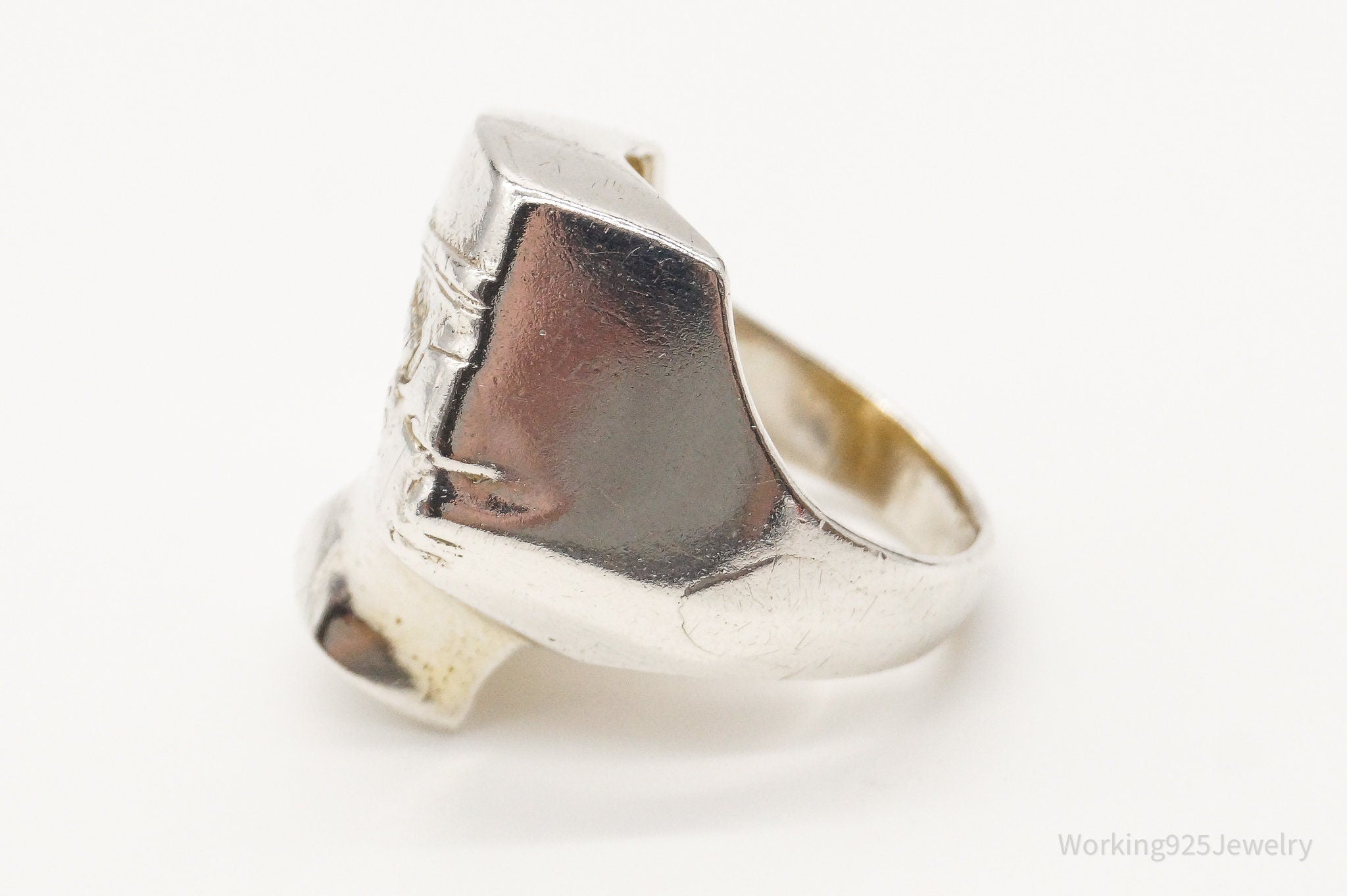 Vintage Egyptian Queen Nefertiti Silver Ring - Size 5.25