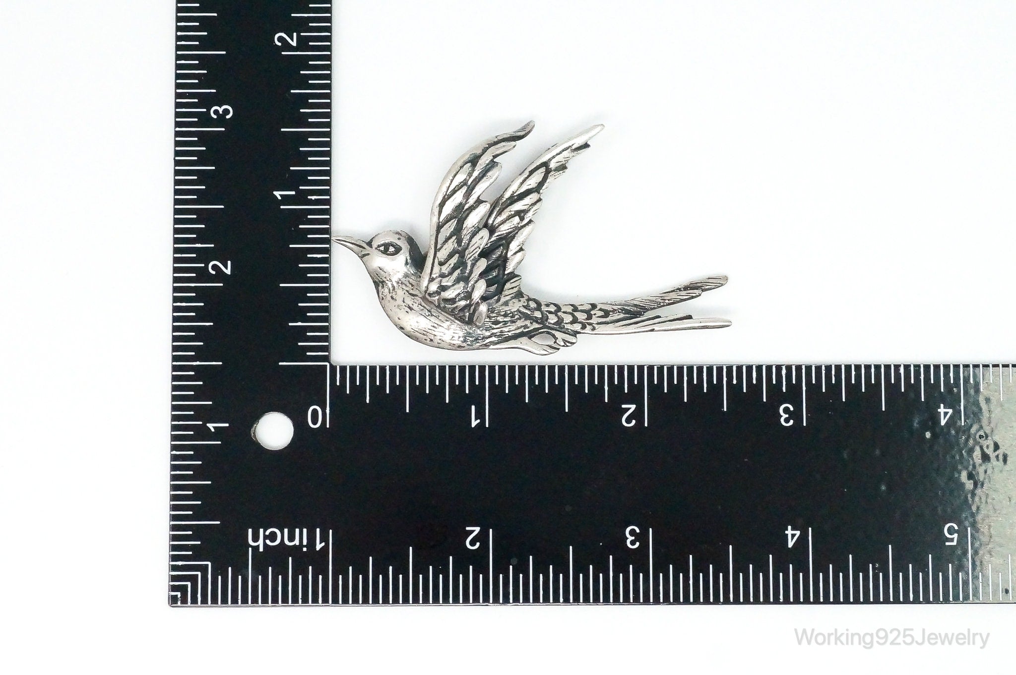 Rare Large Vintage Designer DUNEZ Bird Sterling Silver Brooch Pin