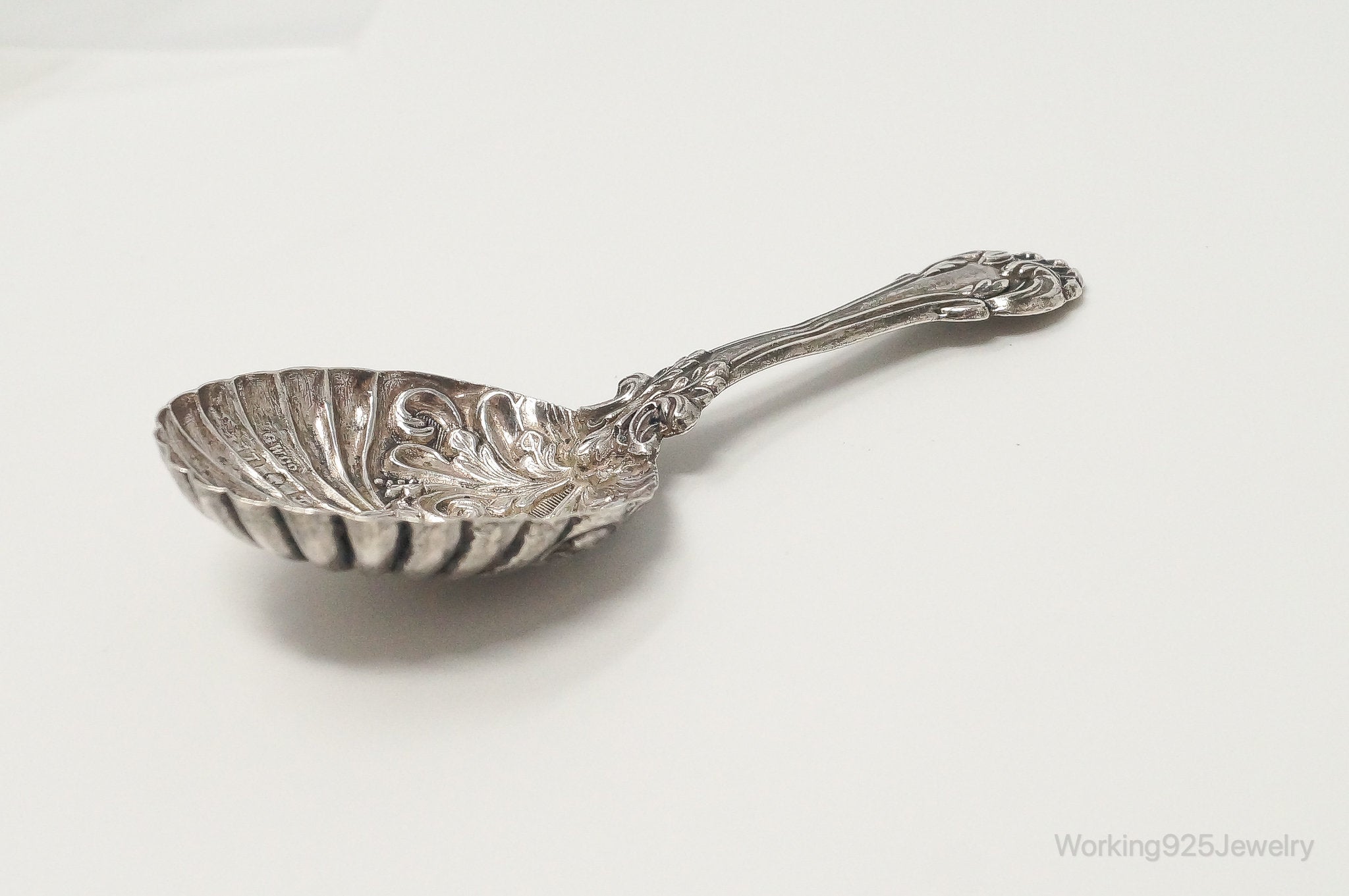 Antique Designer Art Nouveau Large Silver Spoon