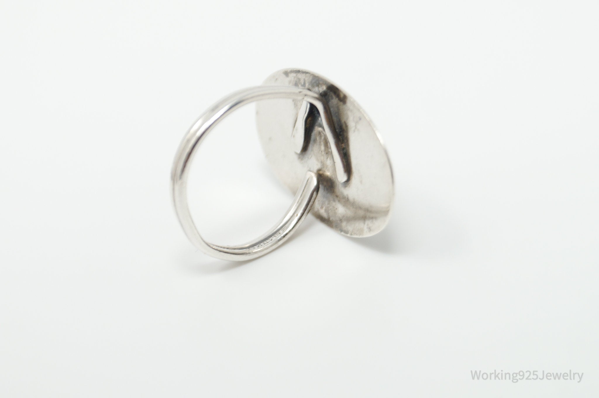 Rare Vintage Designer Beau Floral Adjustable Sterling Silver Ring- Size 7