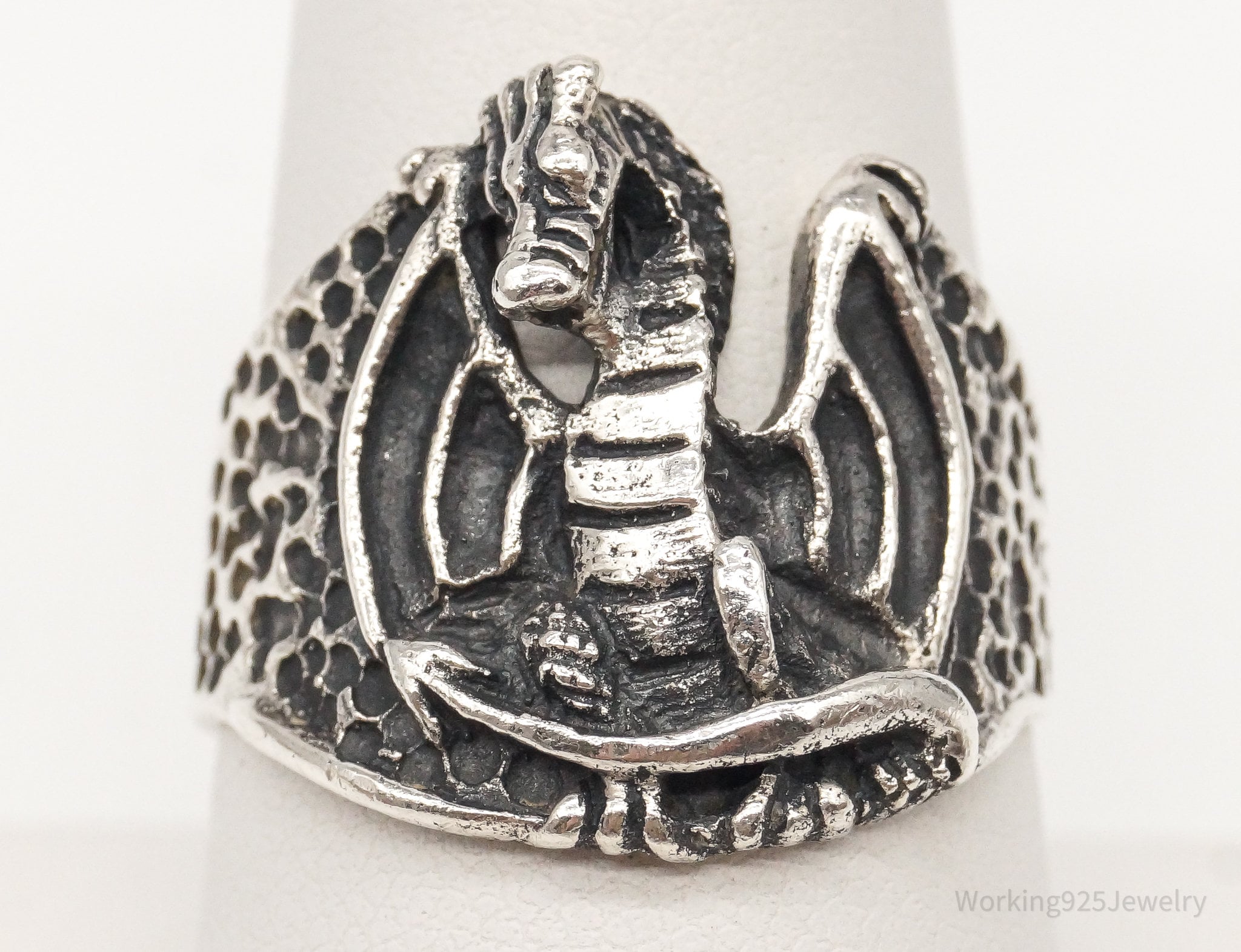 Vintage Dragon Sterling Silver Ring - Size 8.75