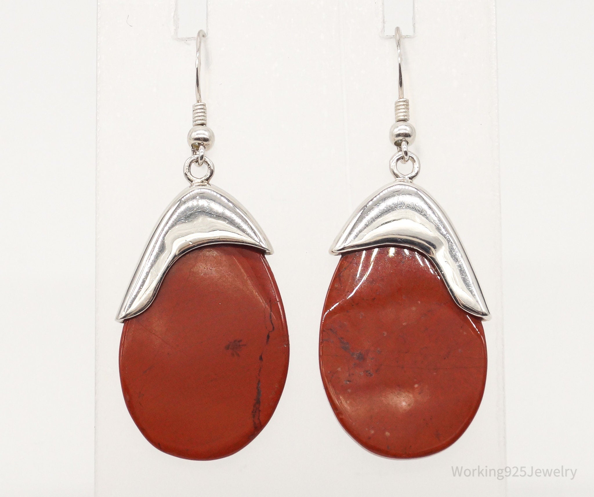 Vintage Designer RLM Studio Red Jasper Sterling Silver Earrings