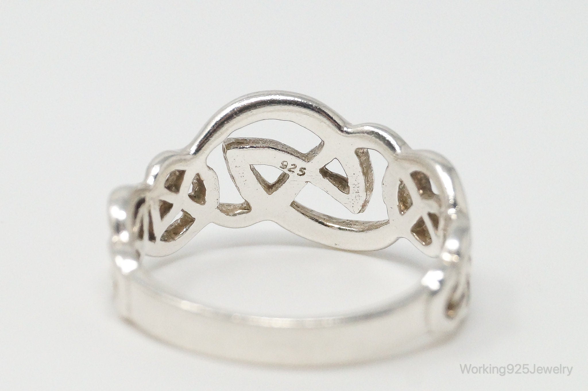 Vintage Celtic Knot Sterling Silver Ring Size 6.75