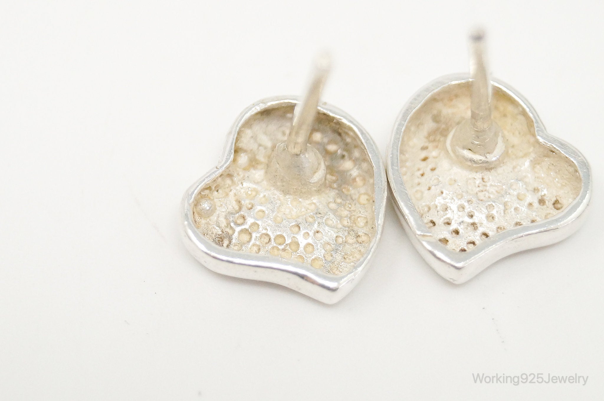 Modern Hearts Sterling Silver Earrings