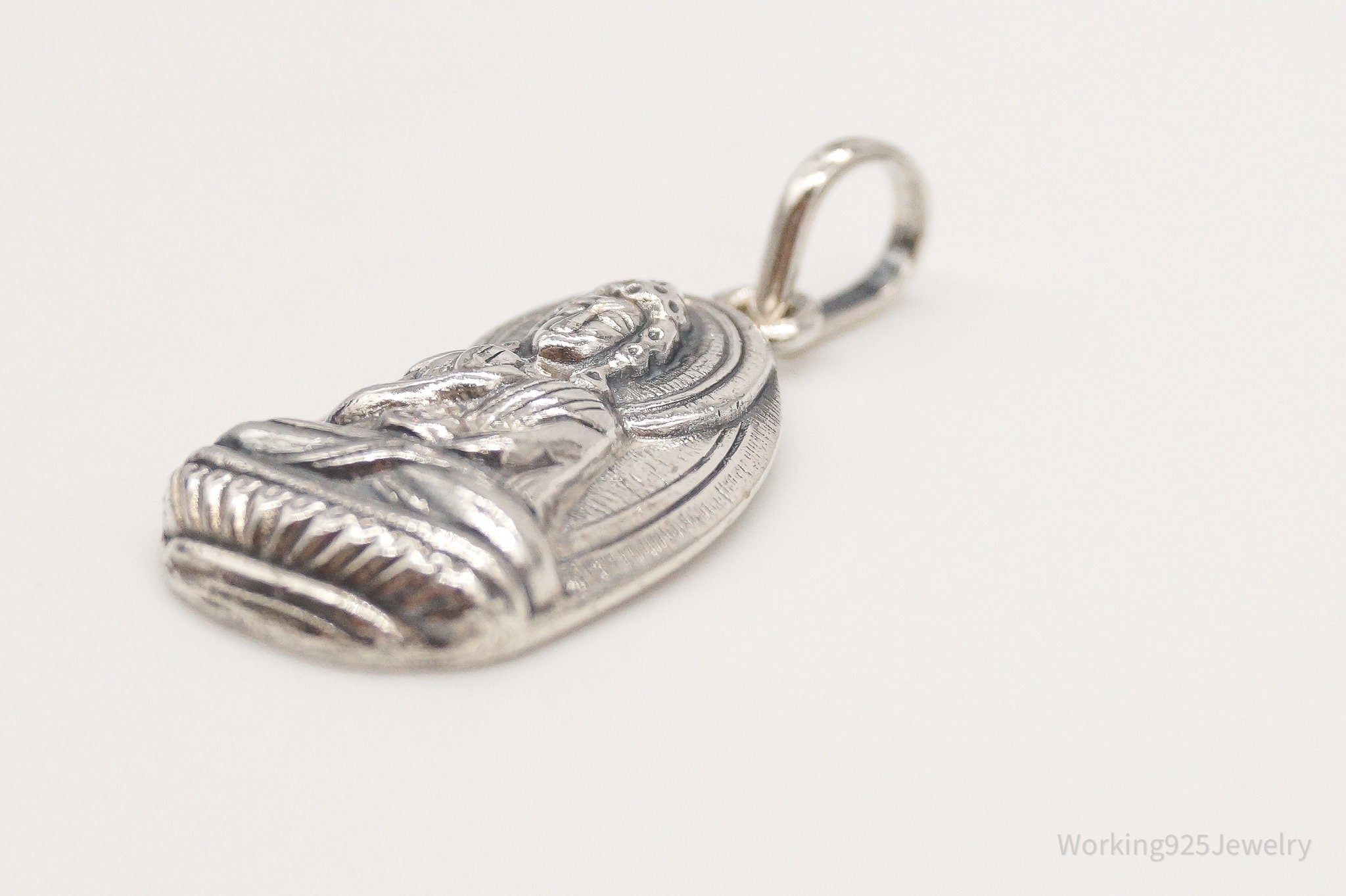 Vintage Hindu Sterling Silver Necklace Pendant