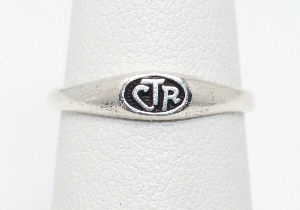 Vintage CTR "Choose The Right" Sterling Silver Ring - Size 4.5