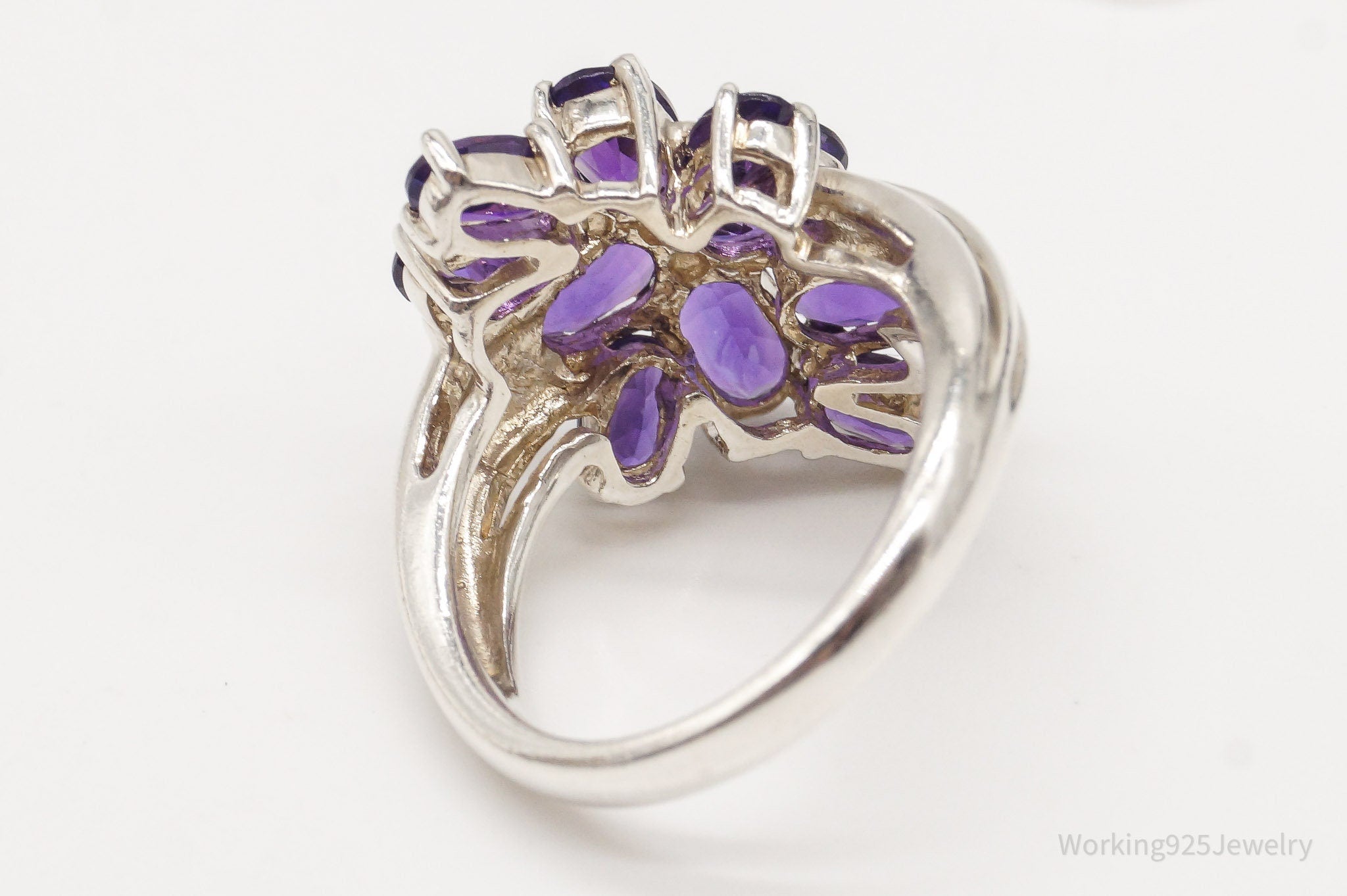 Vintage Amethyst Sterling Silver Ring - Size 6