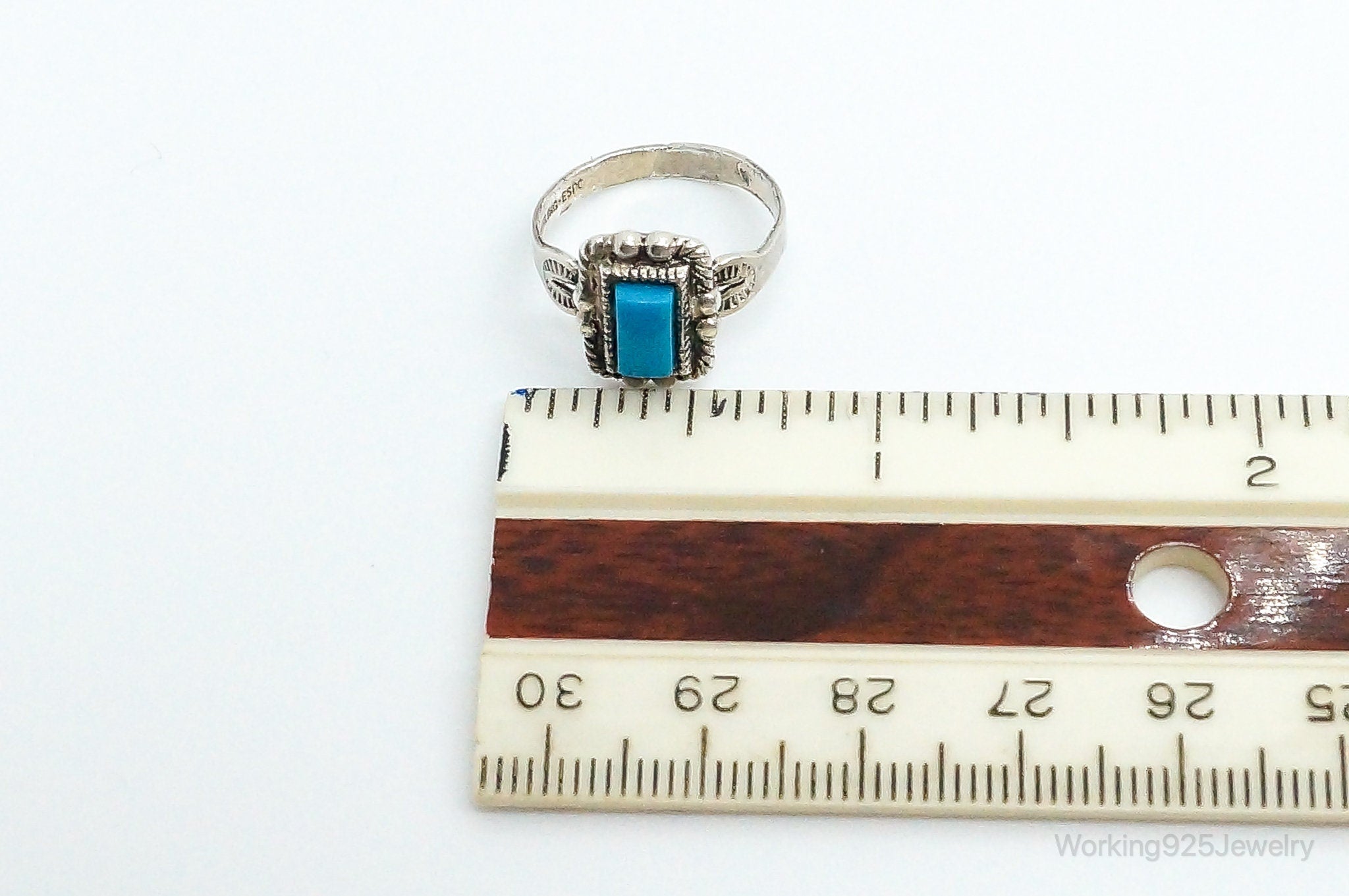 Vintage Designer Joseph Esposito ESPO Turquoise Sterling Silver Ring - Size 6