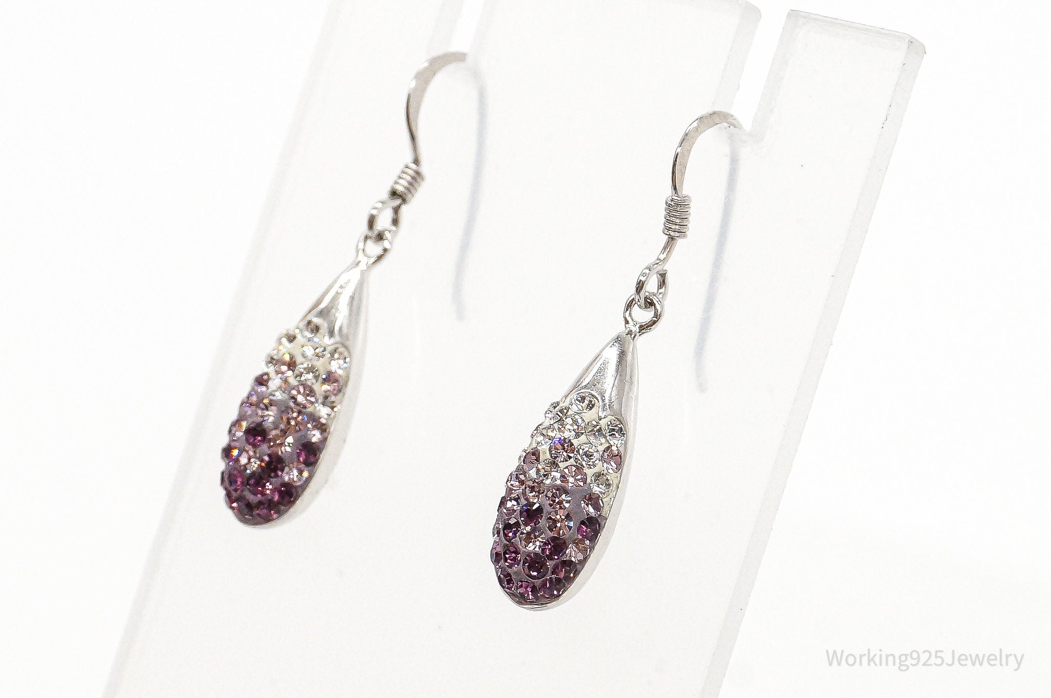 Designer Swarovski Crystal Modern Sterling Silver Earrings