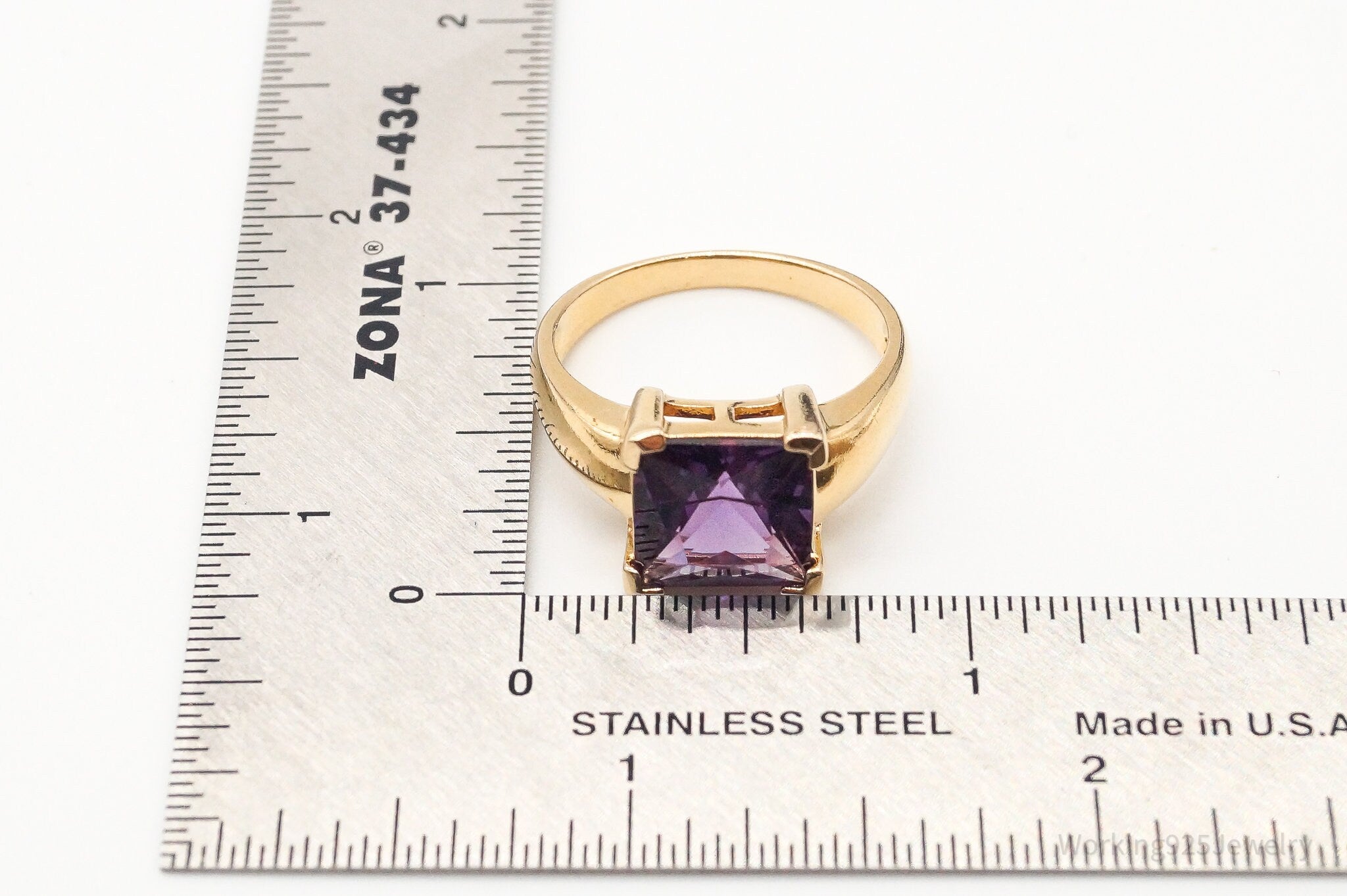 Ross Simons Purple Cubic Zirconia 18K Gold Over Sterling Silver Ring SZ 10