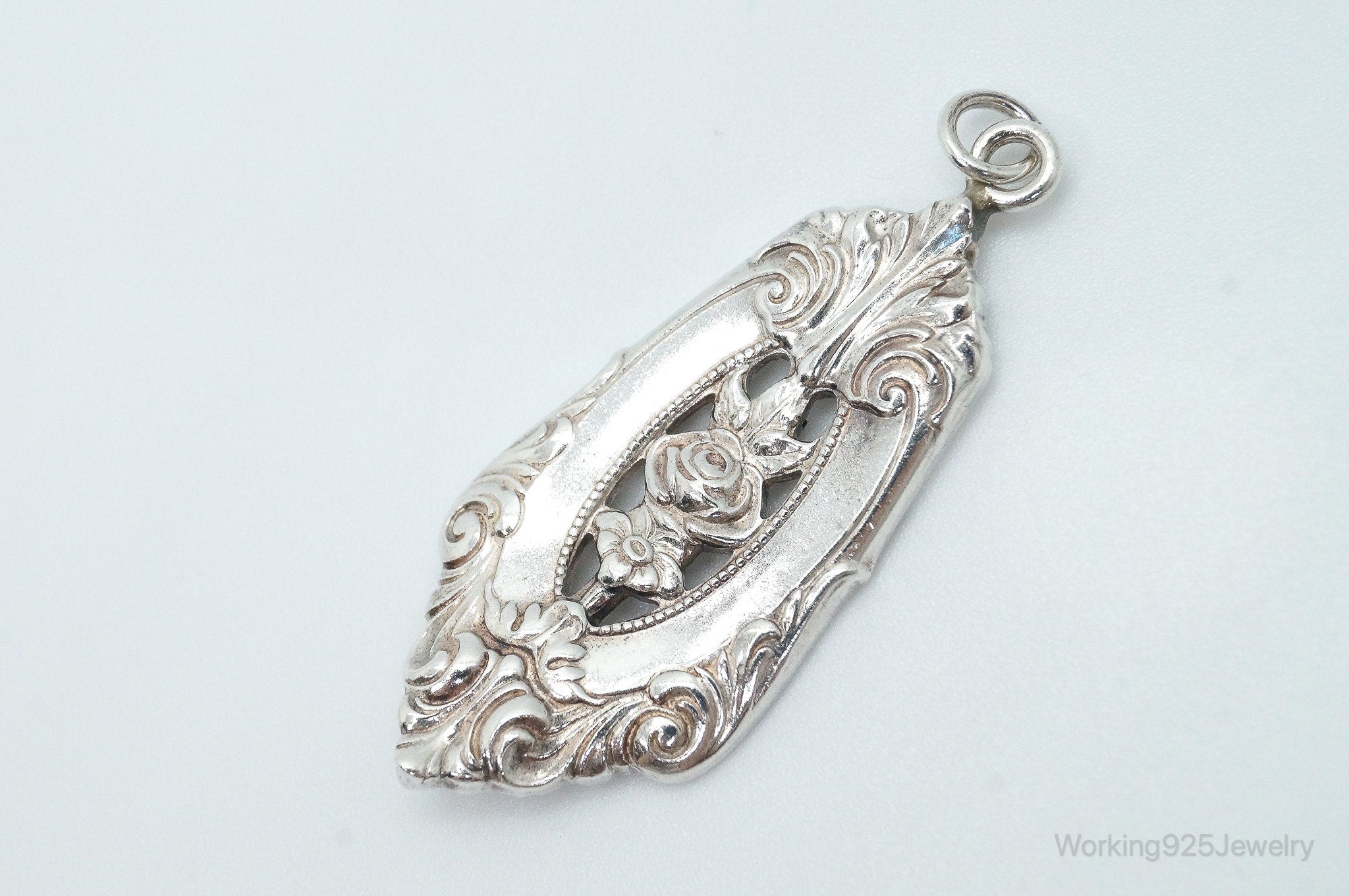 Antique Wallace Repousse Sterling Silver Necklace Pendant