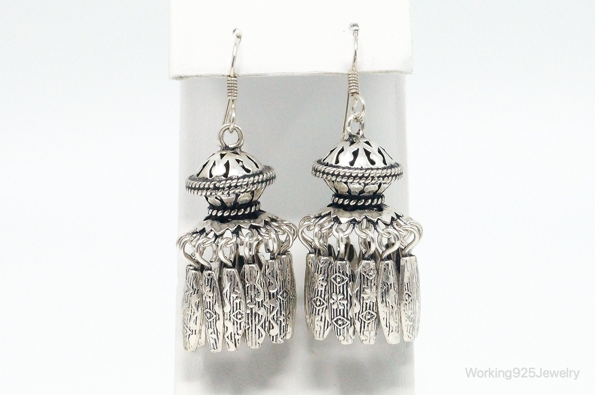 Vintage Chandelier Dangle Sterling Silver Earrings