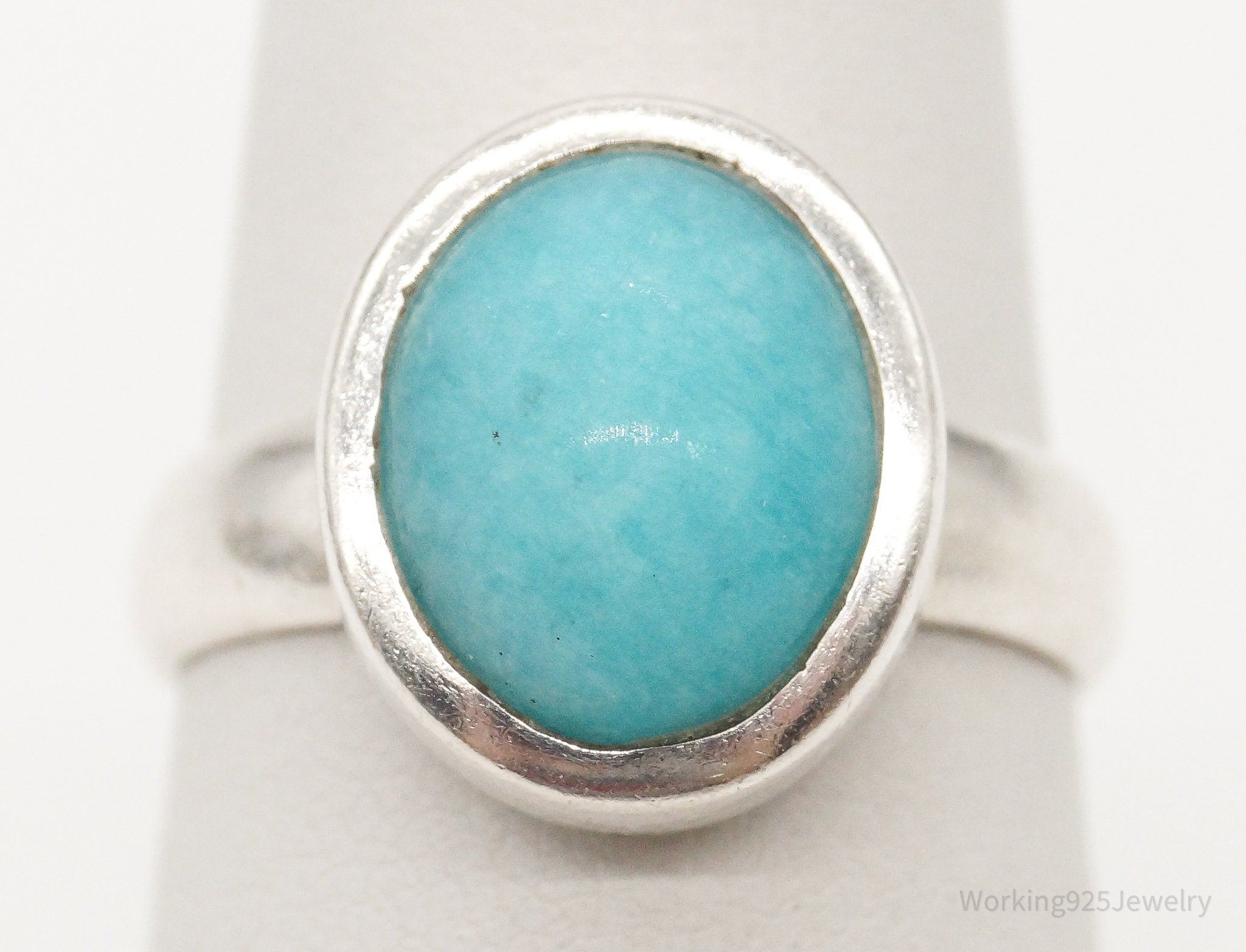 Vintage Designer TGGC Amazonite Sterling Silver Ring - Size 7