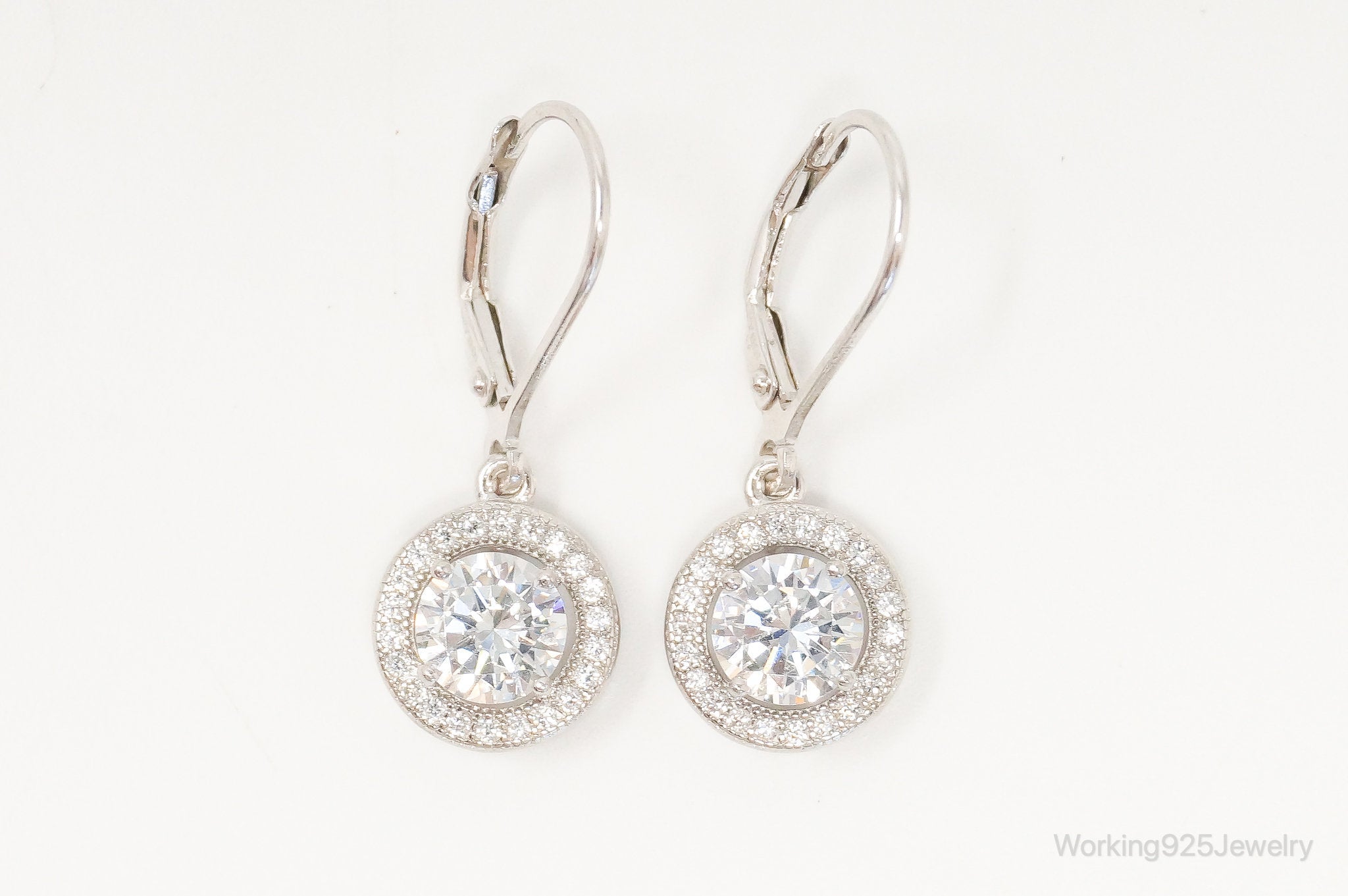 Vintage Cubic Zirconia Sterling Silver Earrings