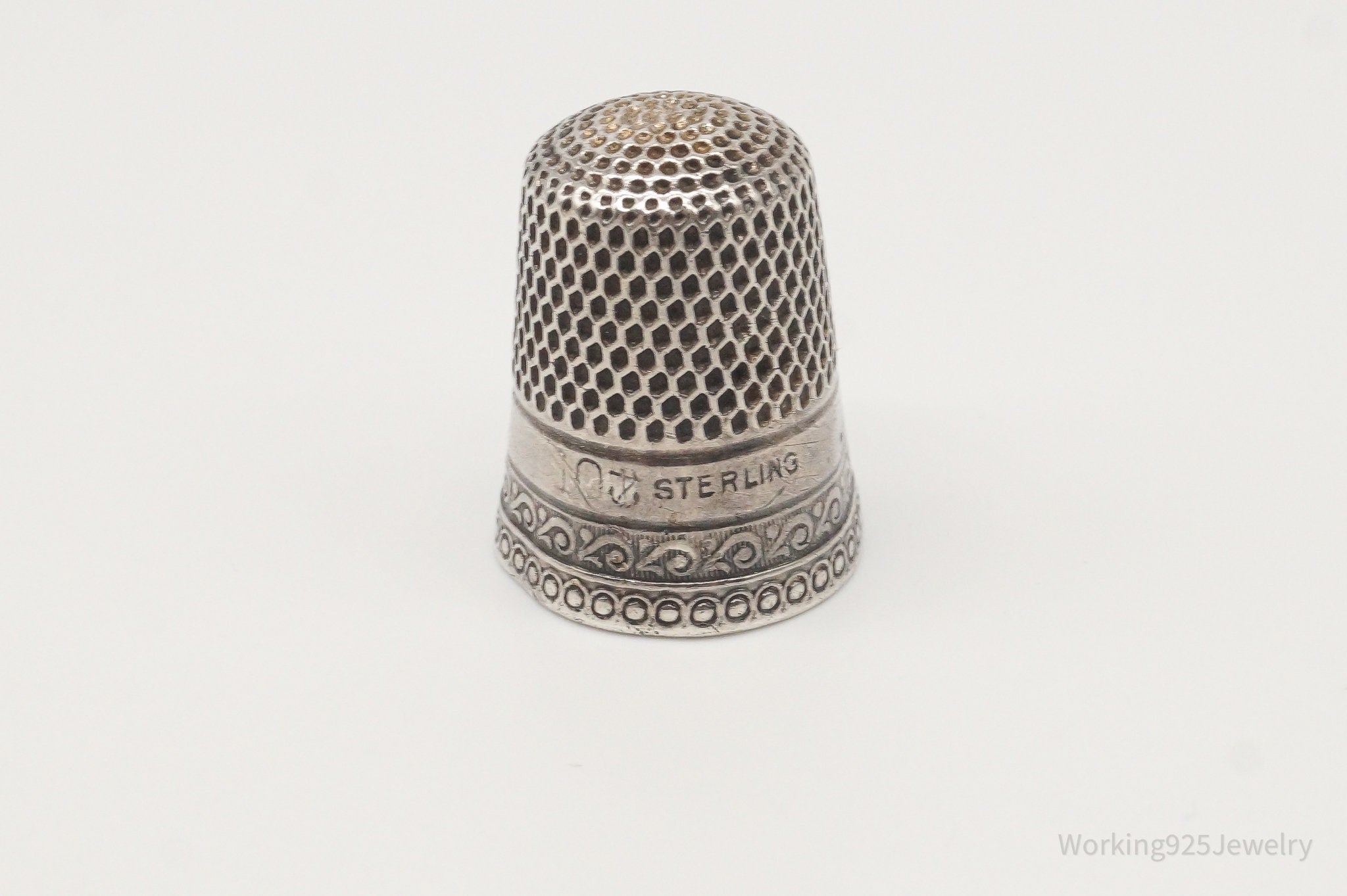 Antique Dome Sterling Silver Thimble Size 10