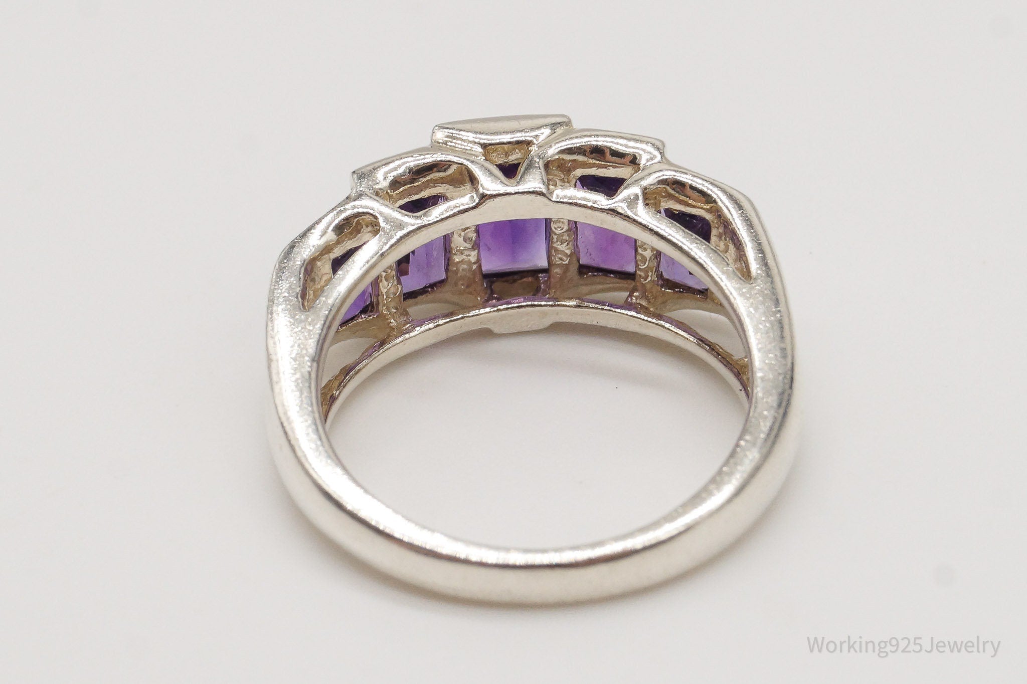 Vintage Amethyst Sterling Silver Ring - Size 6