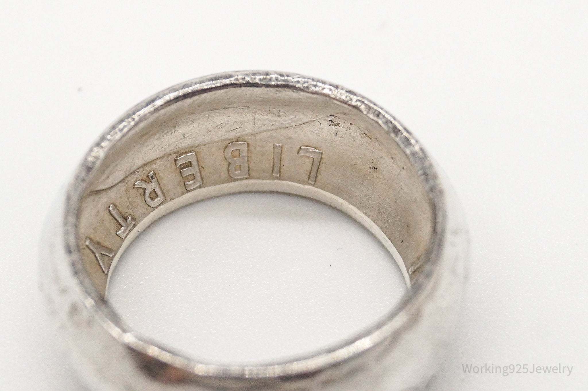 Vintage 1960 Half Dollar Silver Ring - Size 7