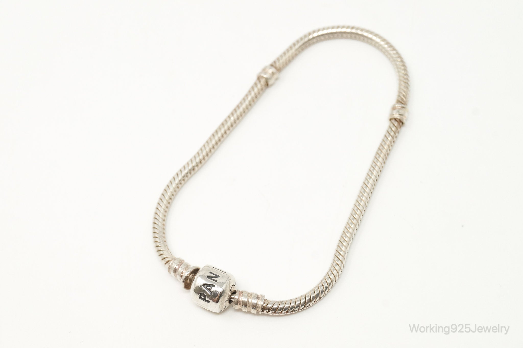 Designer Pandora Iconic Sterling Silver Clasp Charm Bracelet