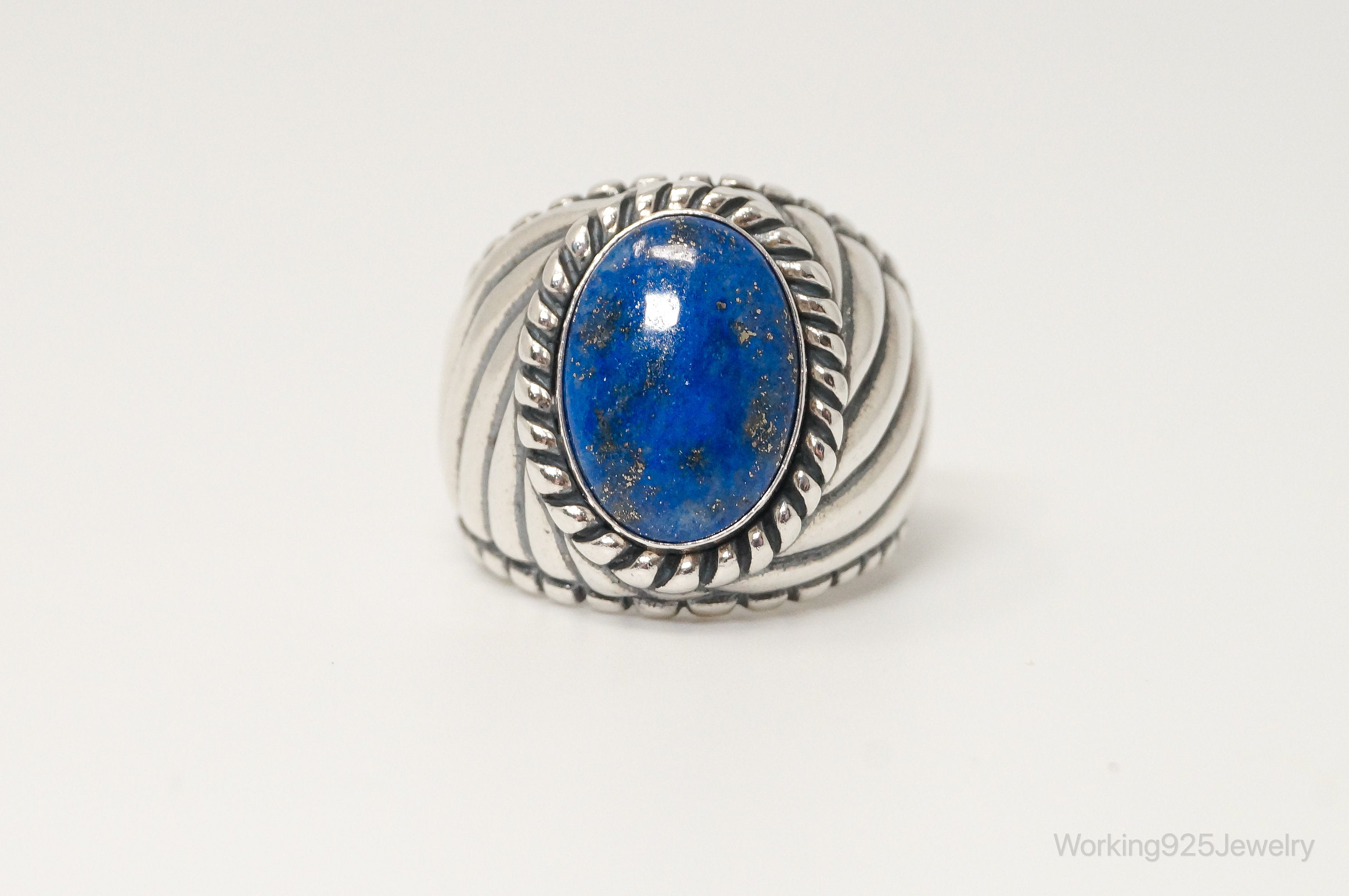 Vintage Designer Carolyn Pollack Relios Lapis Lazuli Sterling Silver Ring - SZ 7