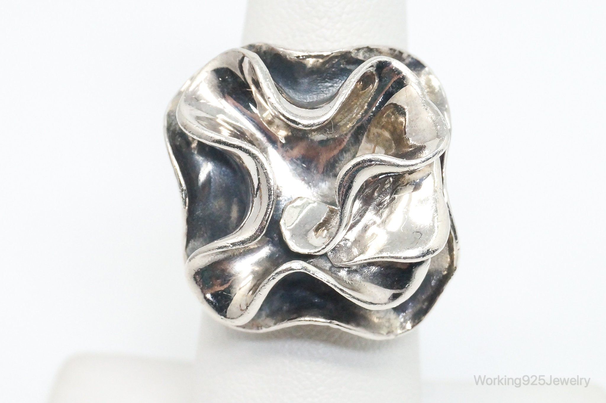 Vintage Designer Silpada Modernist Flower Retired Sterling Silver Ring SZ 6