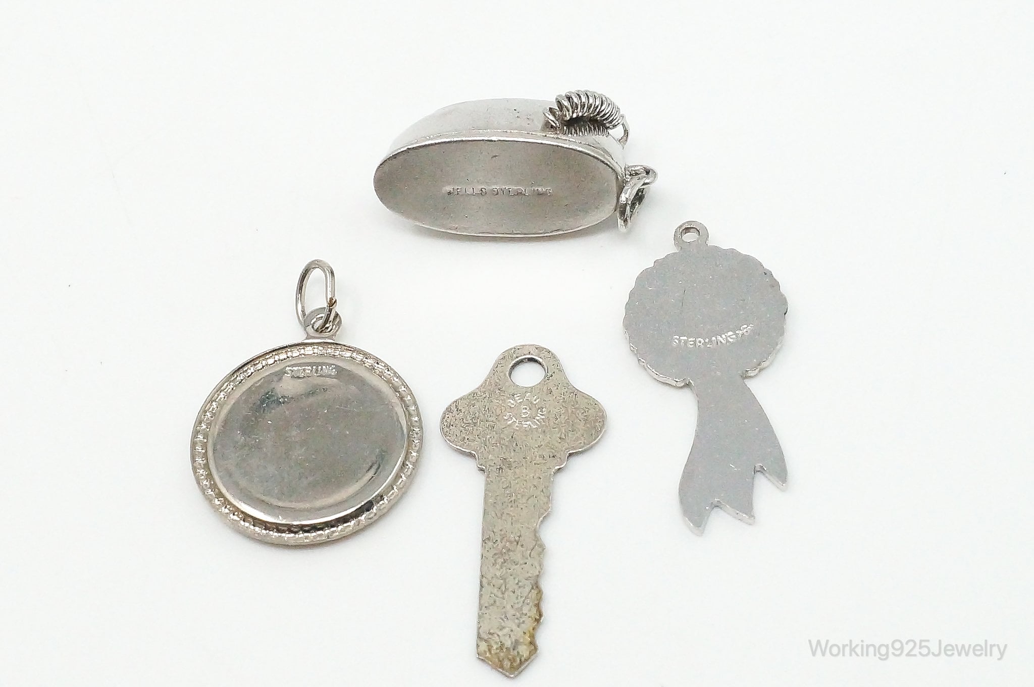 Vintage Antique Enamel Sterling Silver Charms Lot