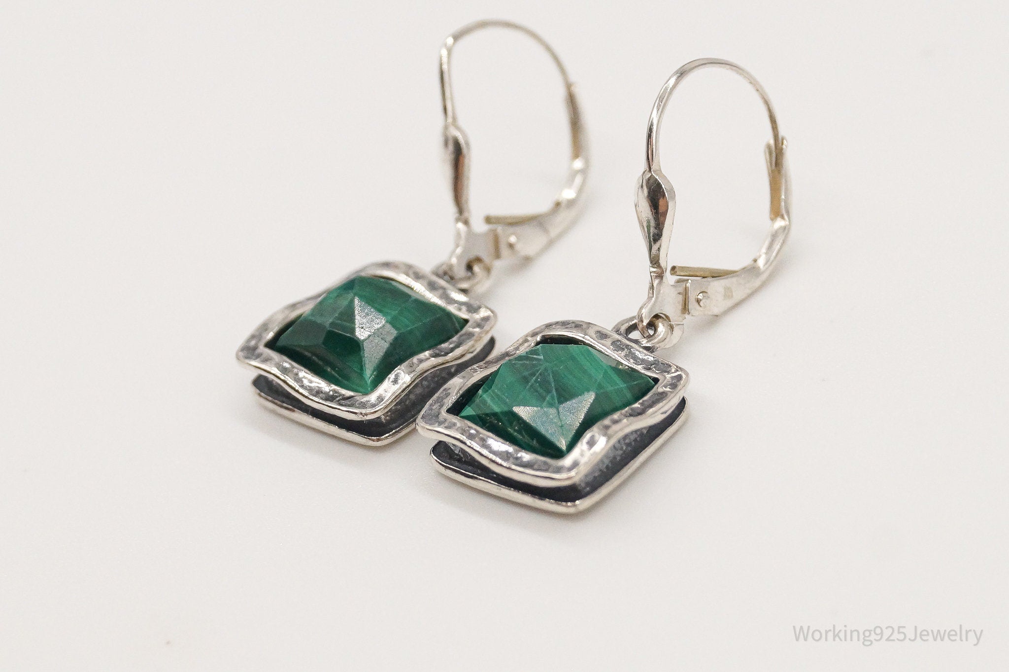 Designer B Israel Malachite Sterling Silver Earrings