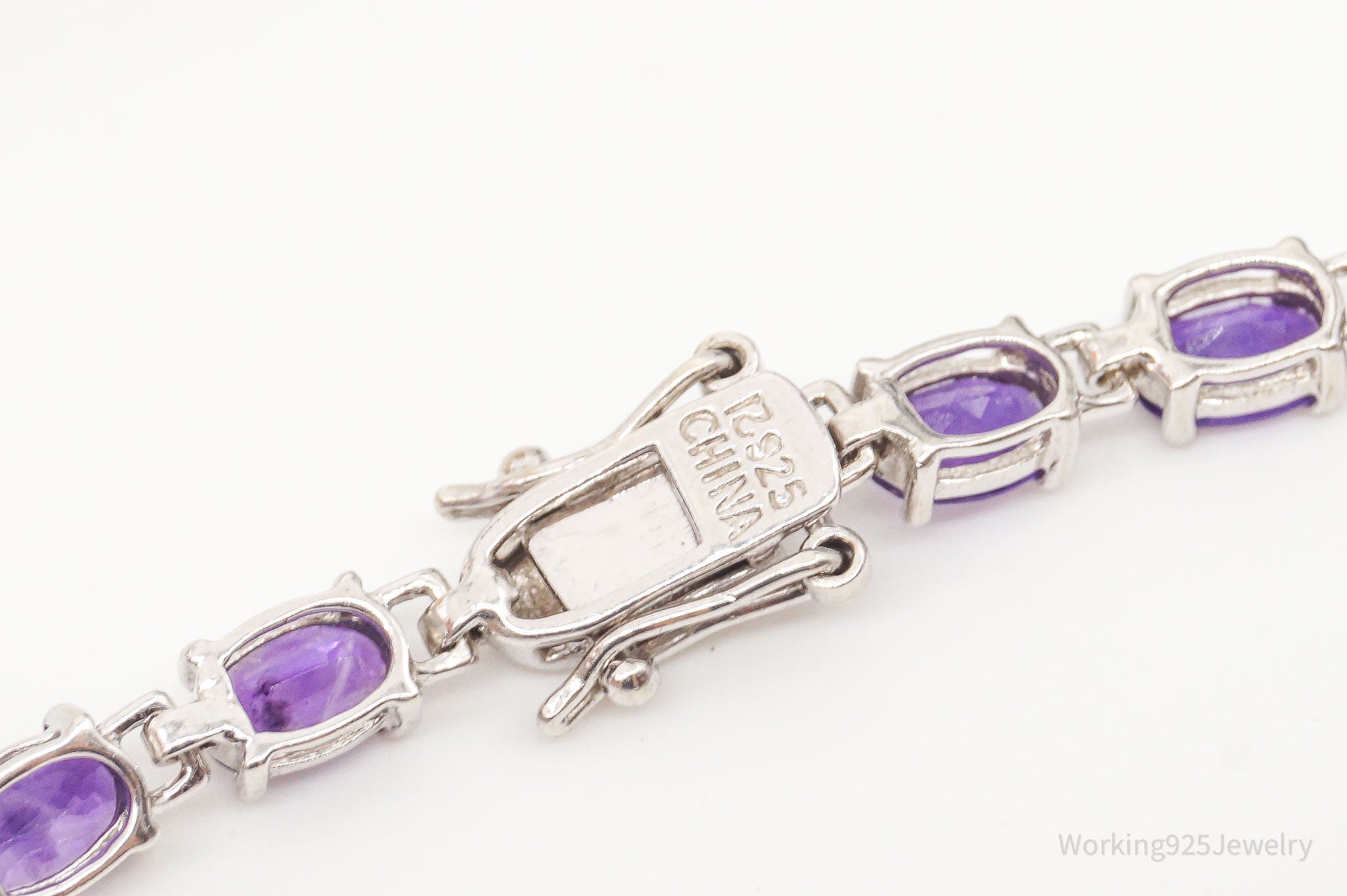 Vintage Designer Ross Simons Amethyst Sterling Silver Bracelet