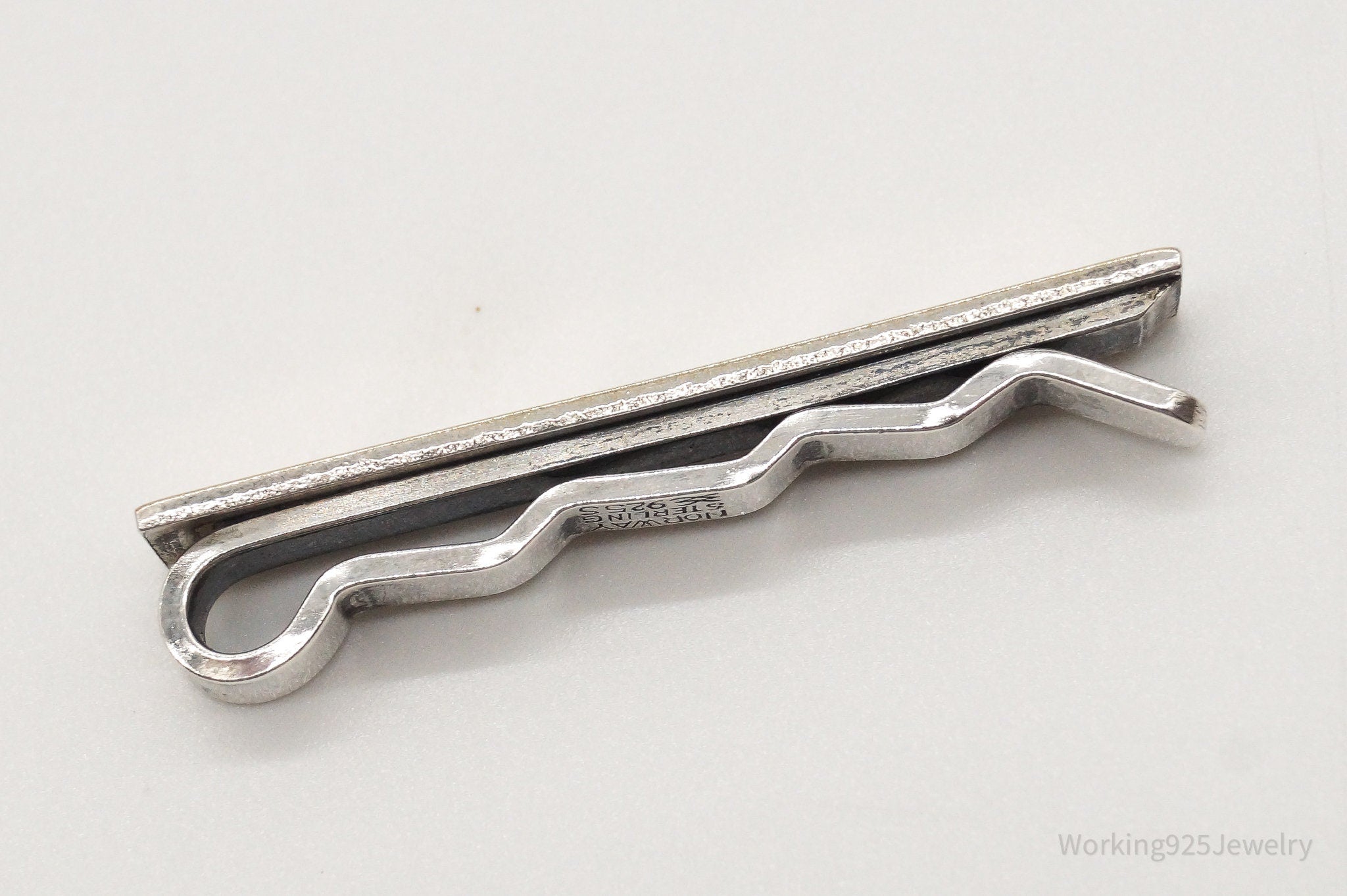 Rare Vintage Norway Modernist Aksel Holmsen Two Tone Sterling Silver Tie Clip