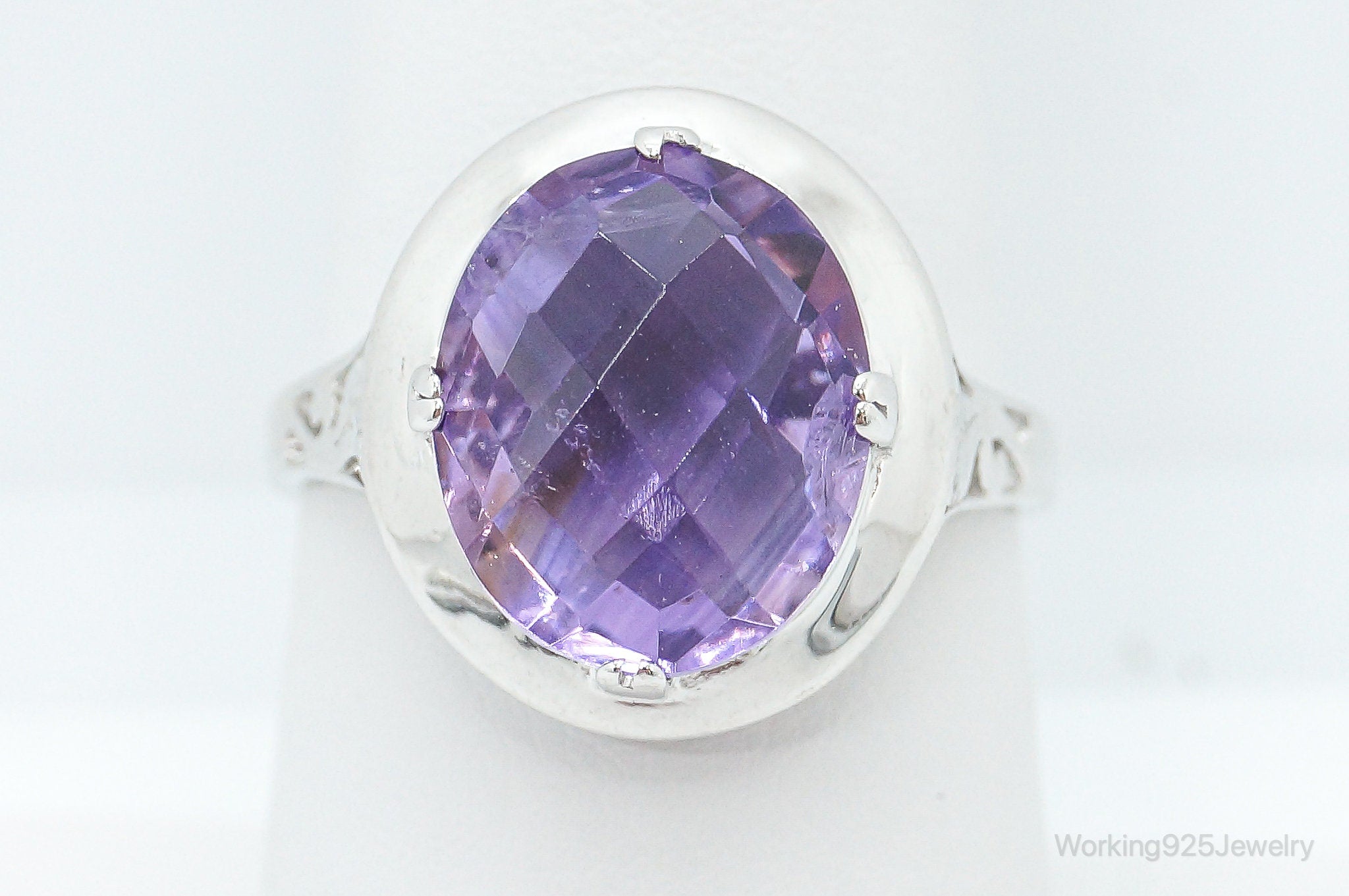 Vintage Amethyst Sterling Silver Ring - Size 7