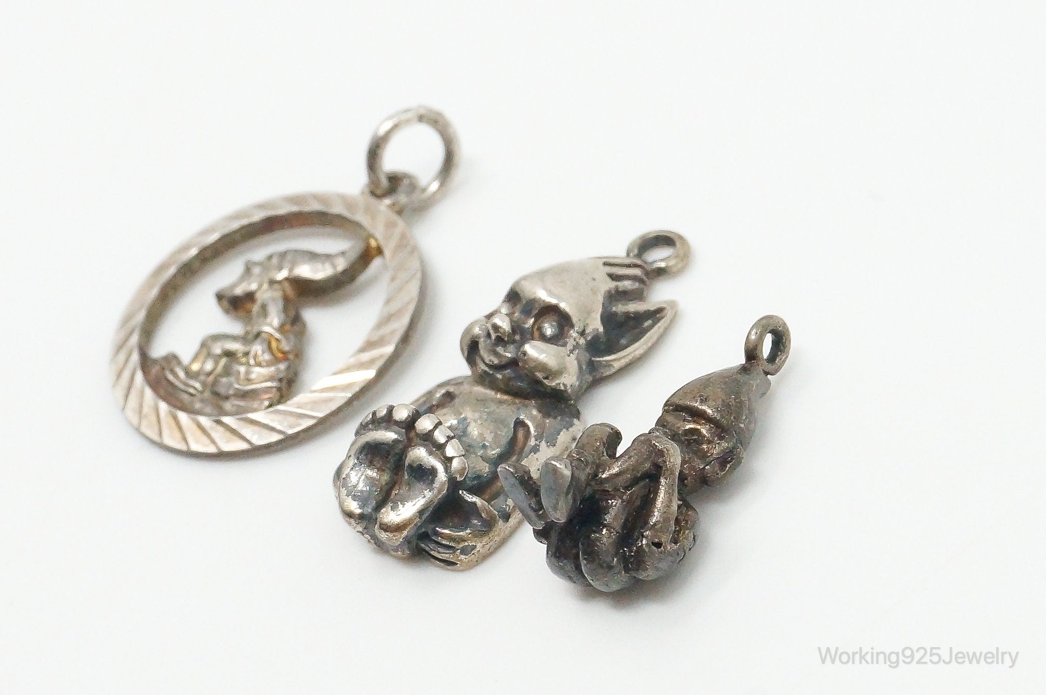 Vintage Gnomes Sterling Silver Charms Lot