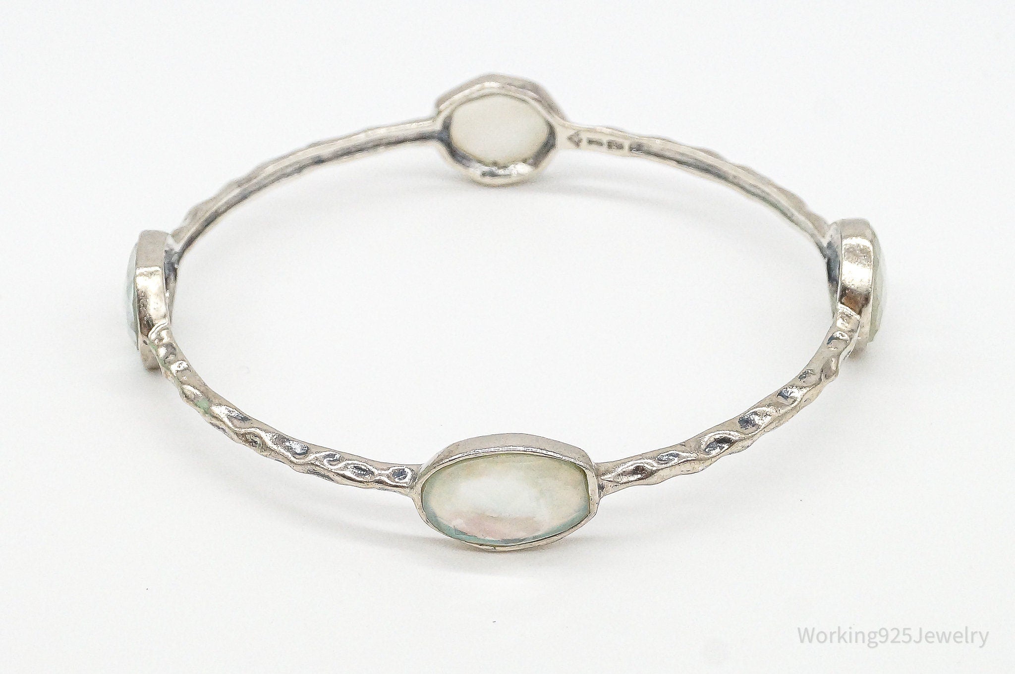 Designer Silpada Retired "Four Moons" Mother Of Pearl Sterling Silver Bracelet