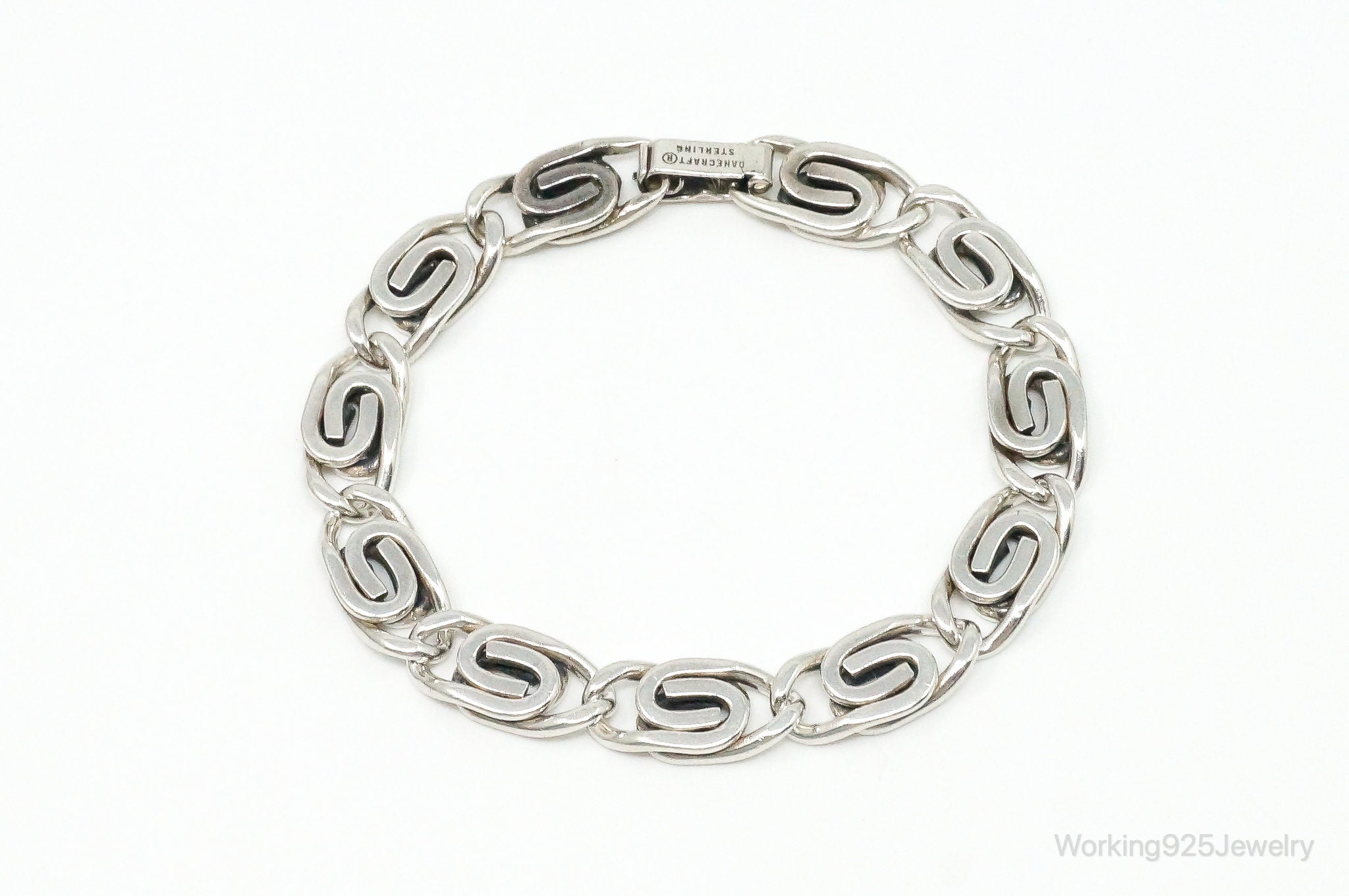 Vintage Designer Danecraft Sterling Silver Link Bracelet