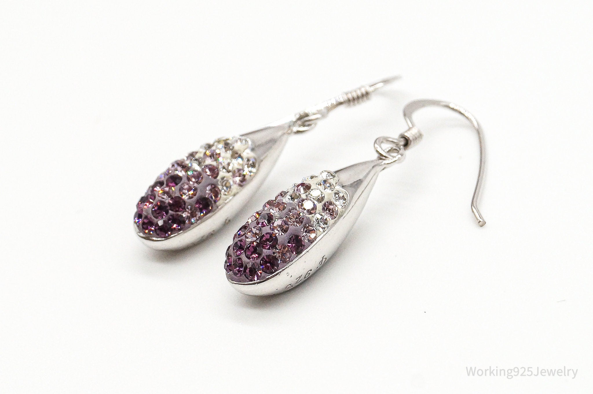 Designer Swarovski Crystal Modern Sterling Silver Earrings