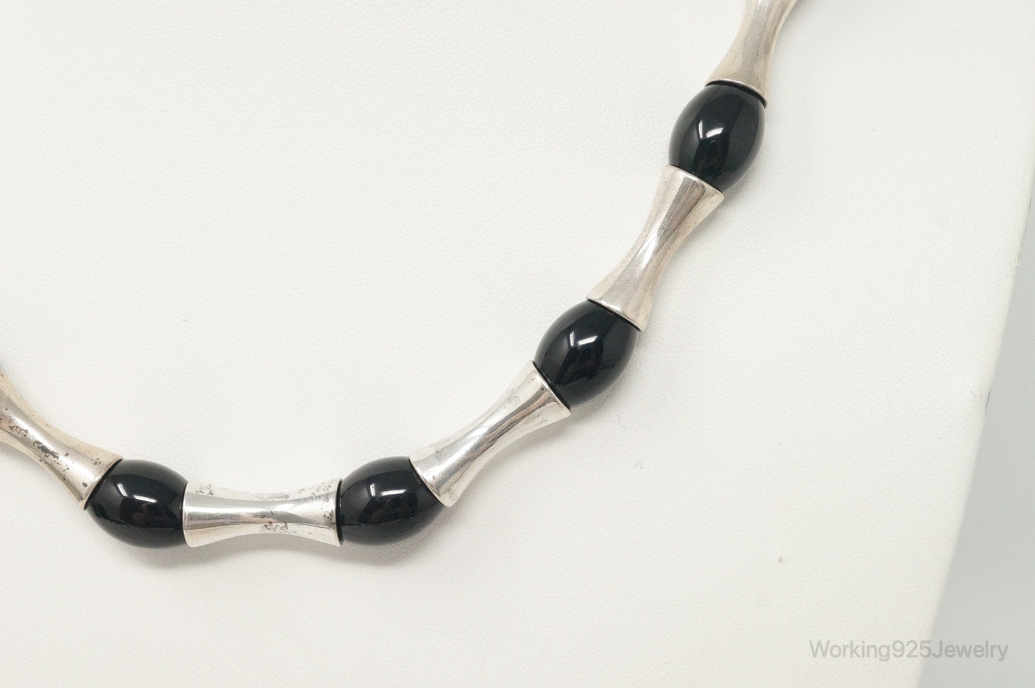 Designer RLM Studios Robert Lee Morris Black Onyx Sterling Silver Necklace