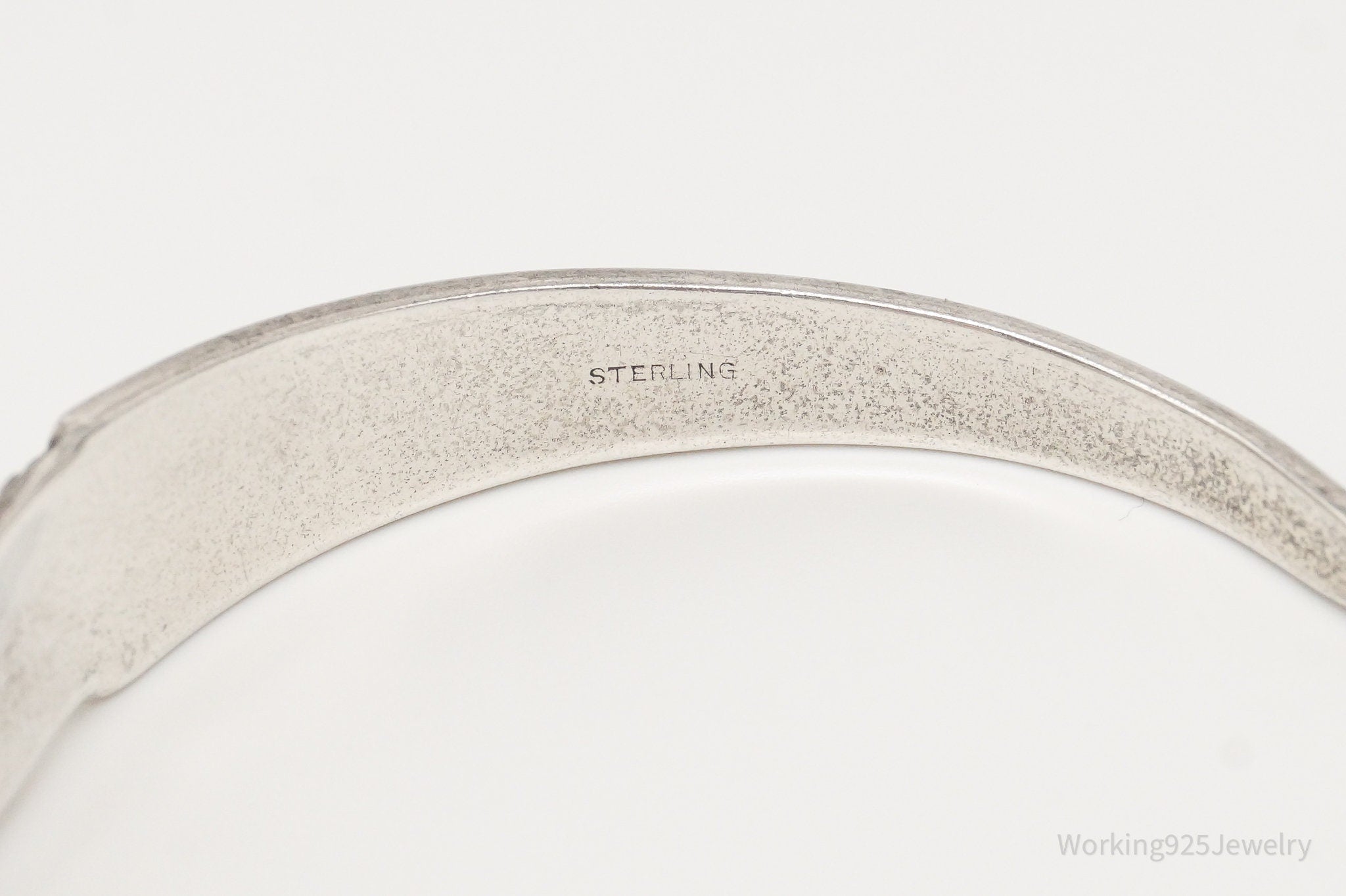 Antique Initials Name Plate Sterling Silver Cuff Bracelet