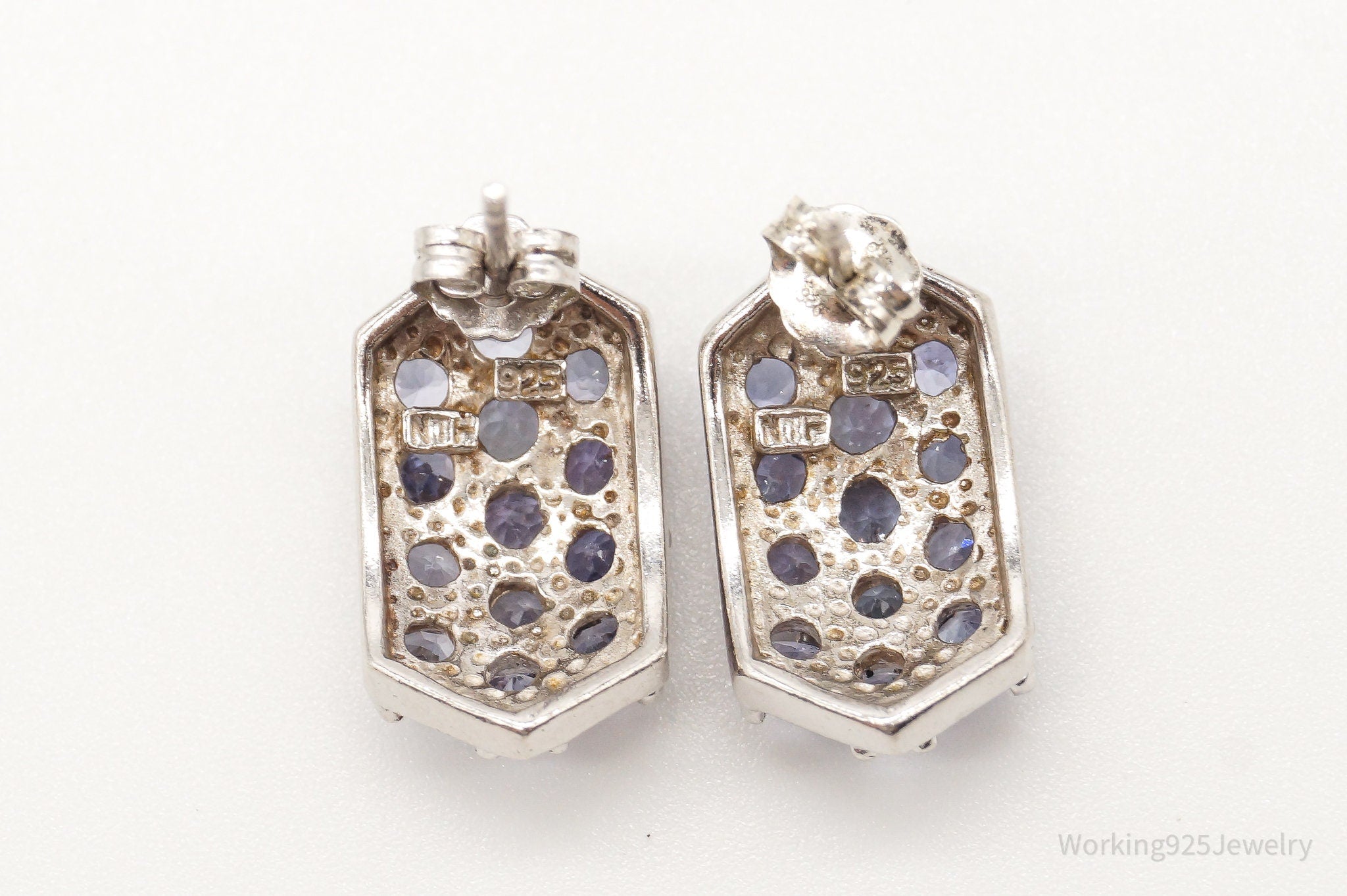 Vintage Iolite Sterling Silver Earrings