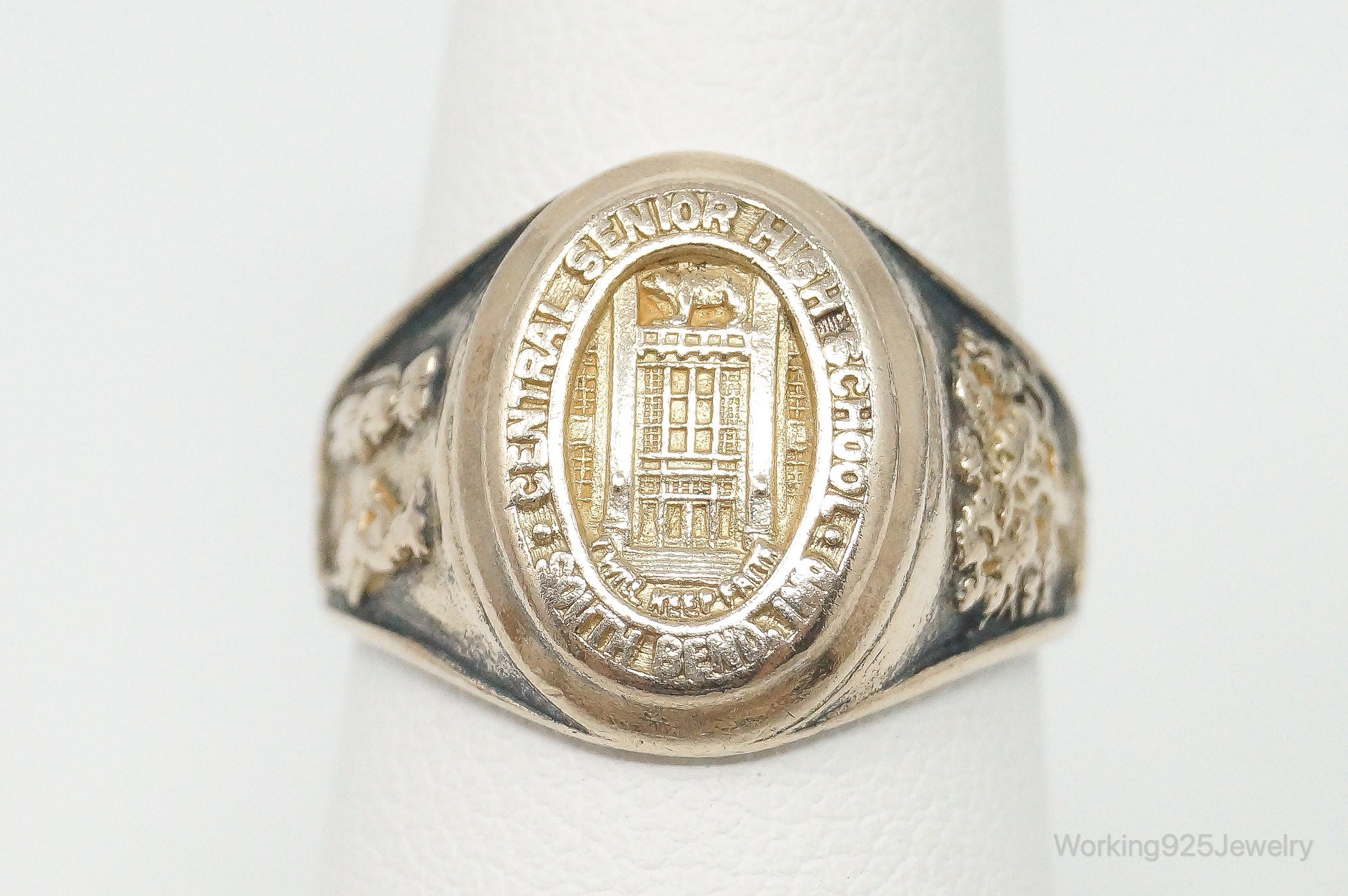 RARE 1934 Central Senior HS South Bend, IN 10K Gold S. Silver Ring Size 6.5