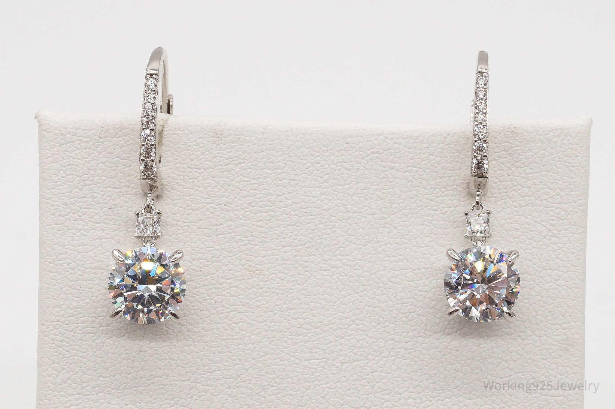 Vintage Cubic Zirconia Sterling Silver Earrings