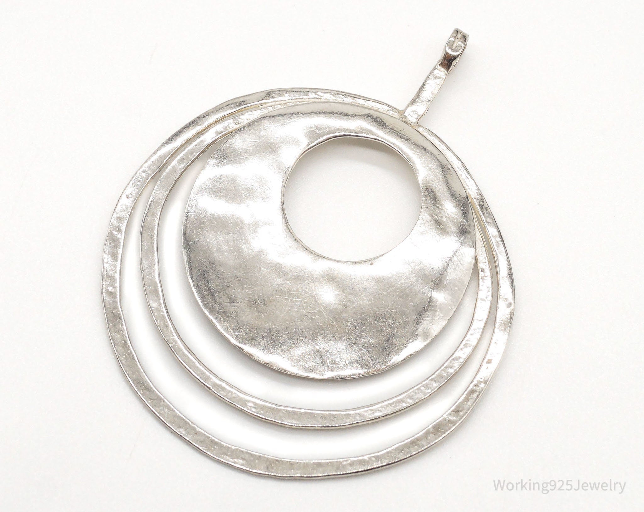 Retired Silpada Hammered Rings Sterling Silver Necklace Pendant