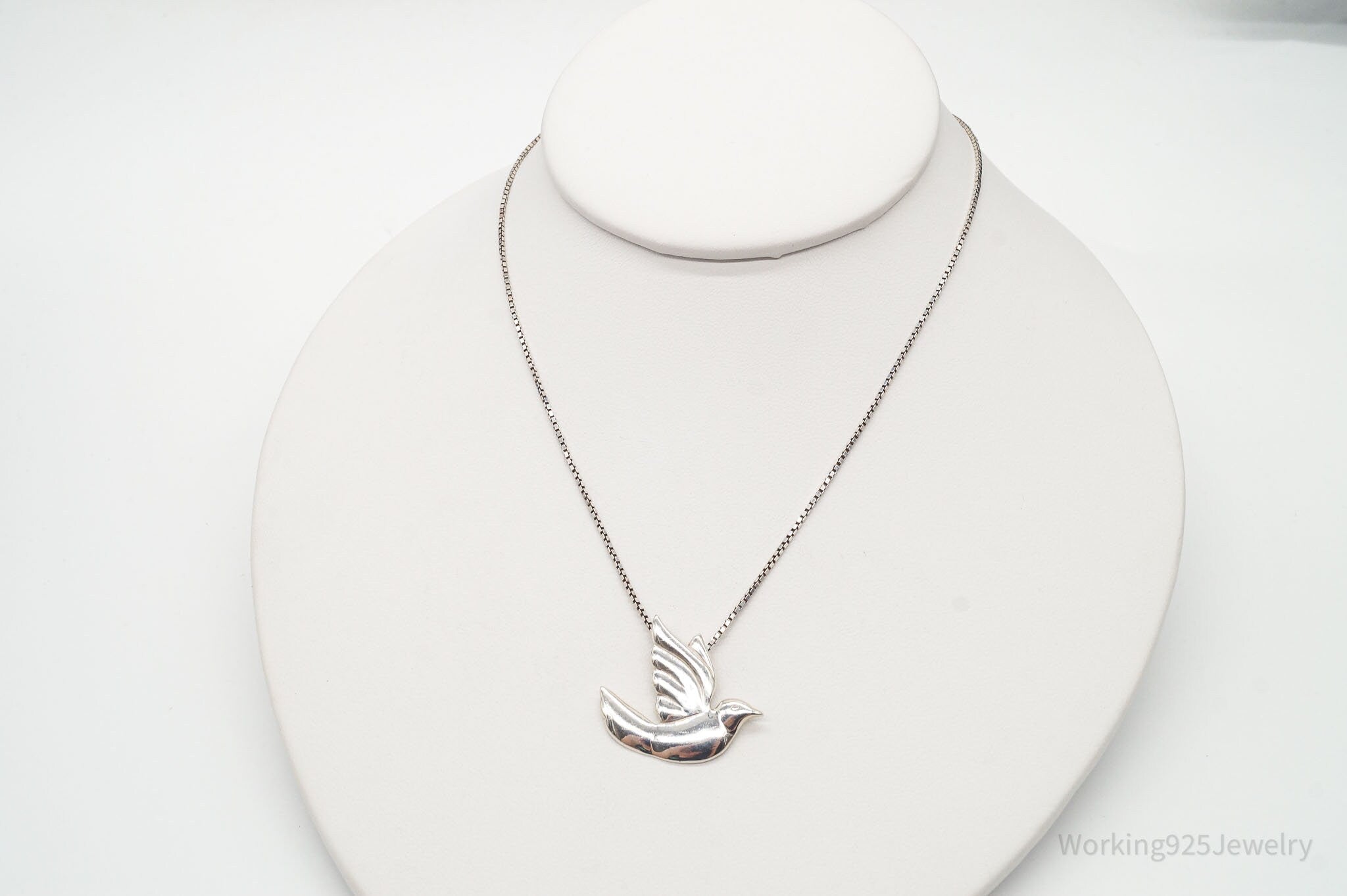 Designer Lavaggi Dove Psalm 55:6 Sterling Silver Necklace