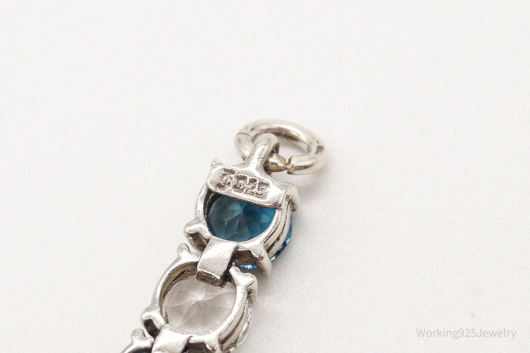 Blue & White Topaz Sterling Silver Bracelet