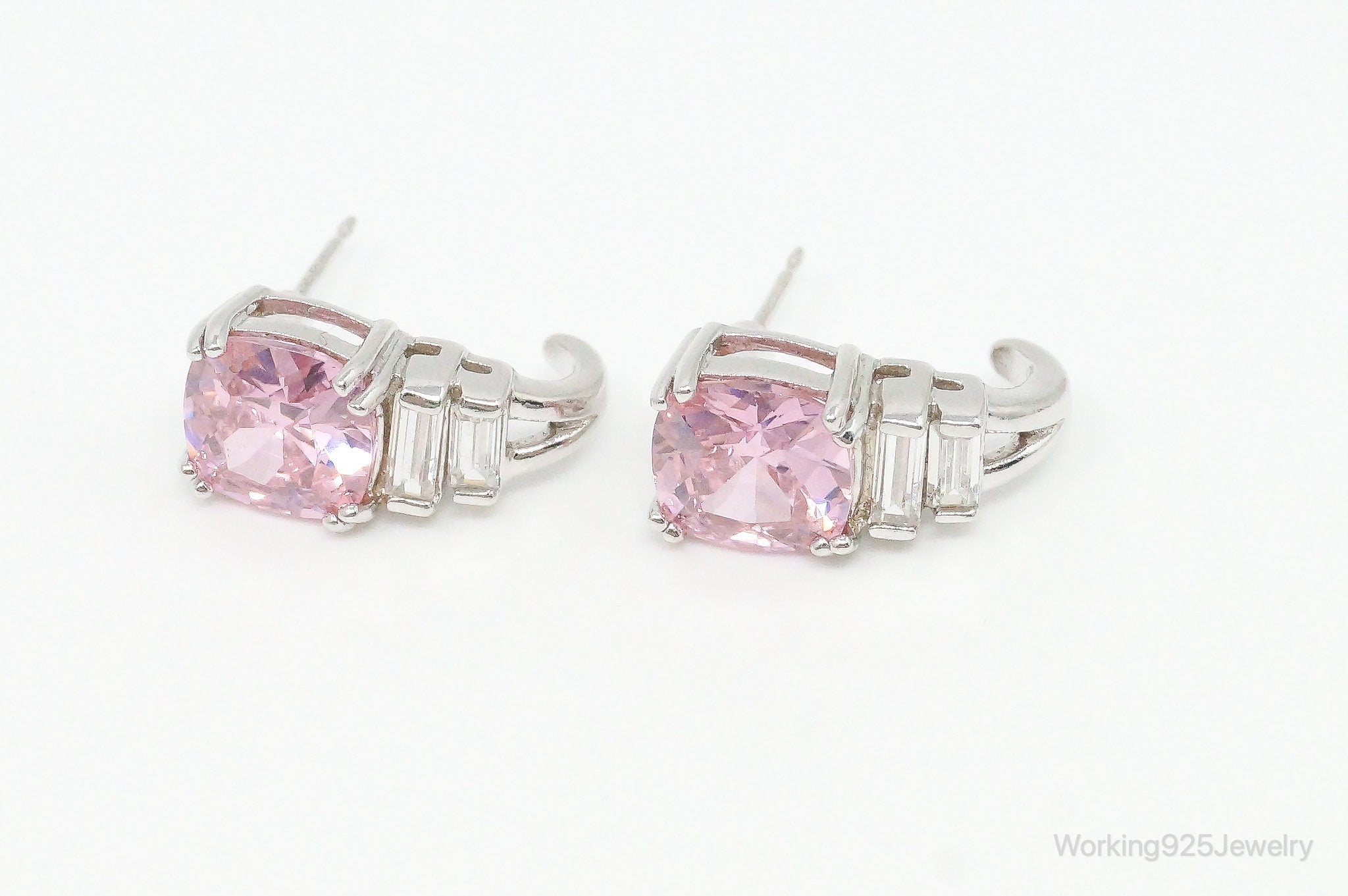 Ross Simons Pink Topaz Cubic Zirconia Sterling Silver Earrings