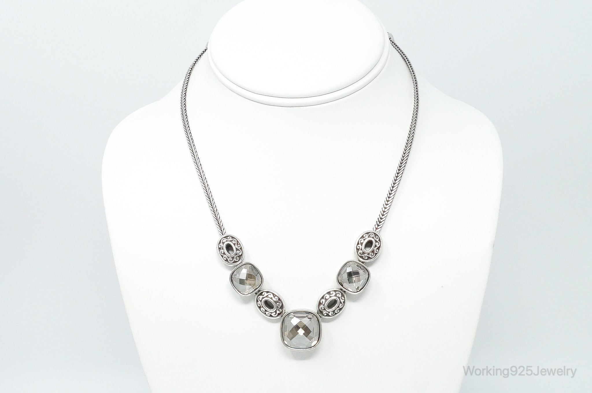 Designer Brighton 'Venus Rising" Crystal Toggle Sterling Silver Necklace